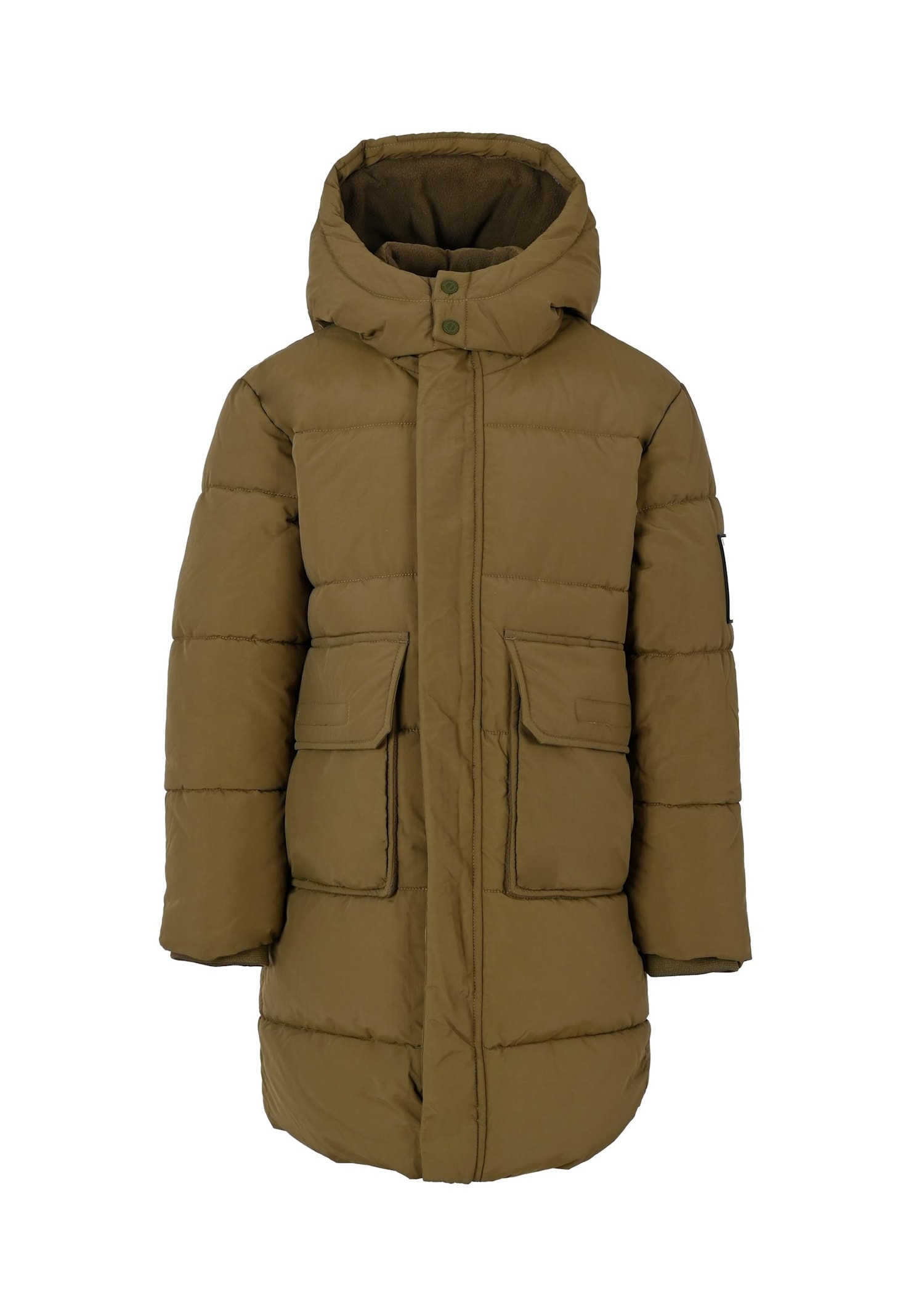 Timberland Green Down Jacket For Boy With Patch