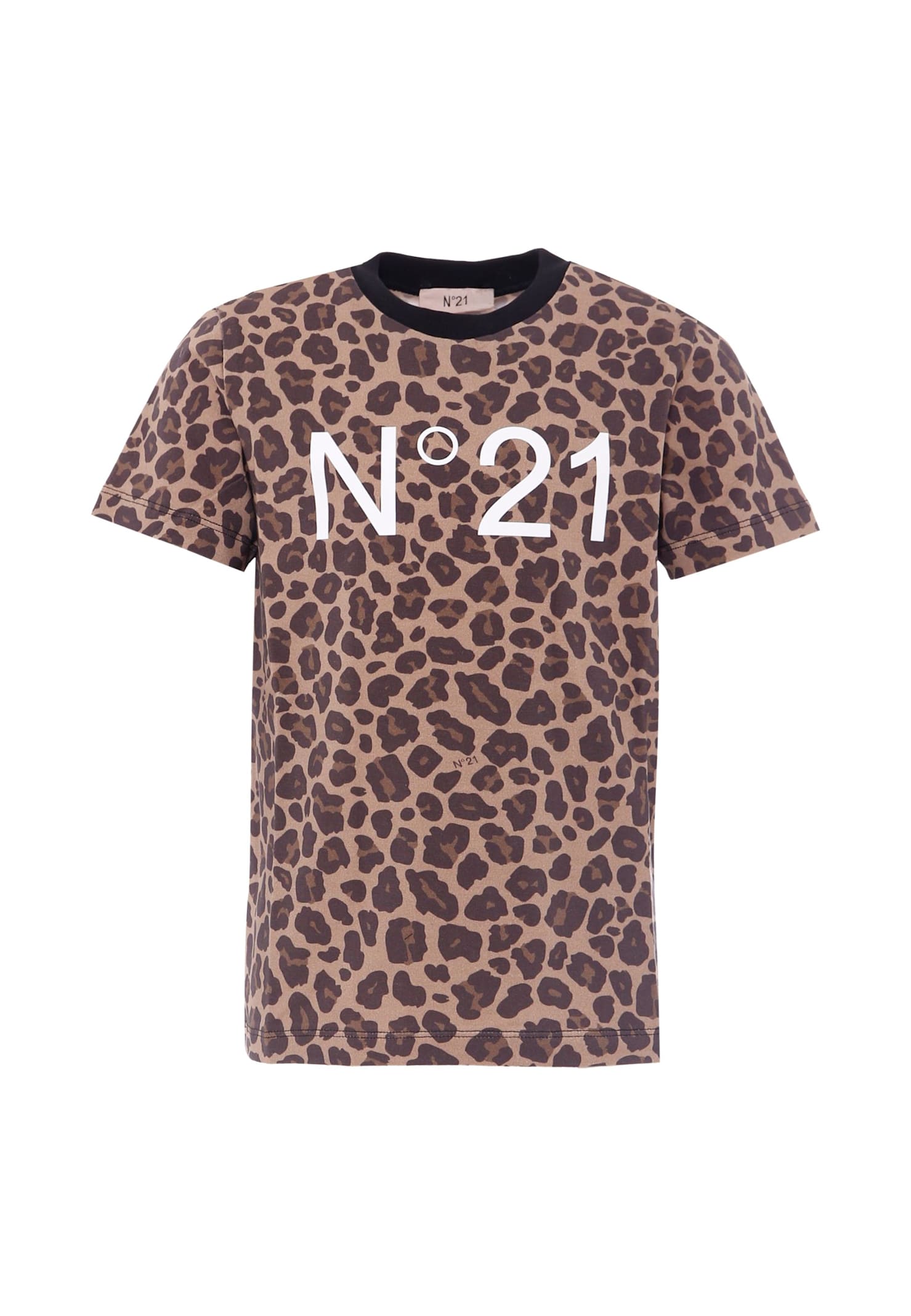 N.21 Brown T-shirt For Girl With Print