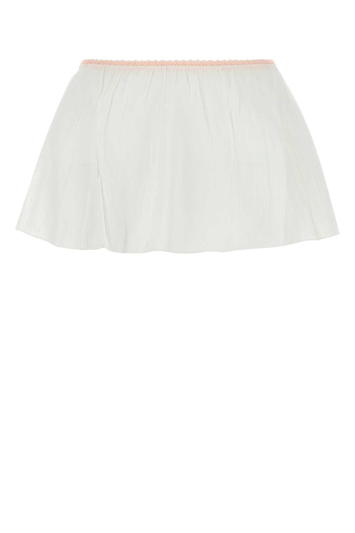 Gimaguas White Cotton Playa Mini Skirt