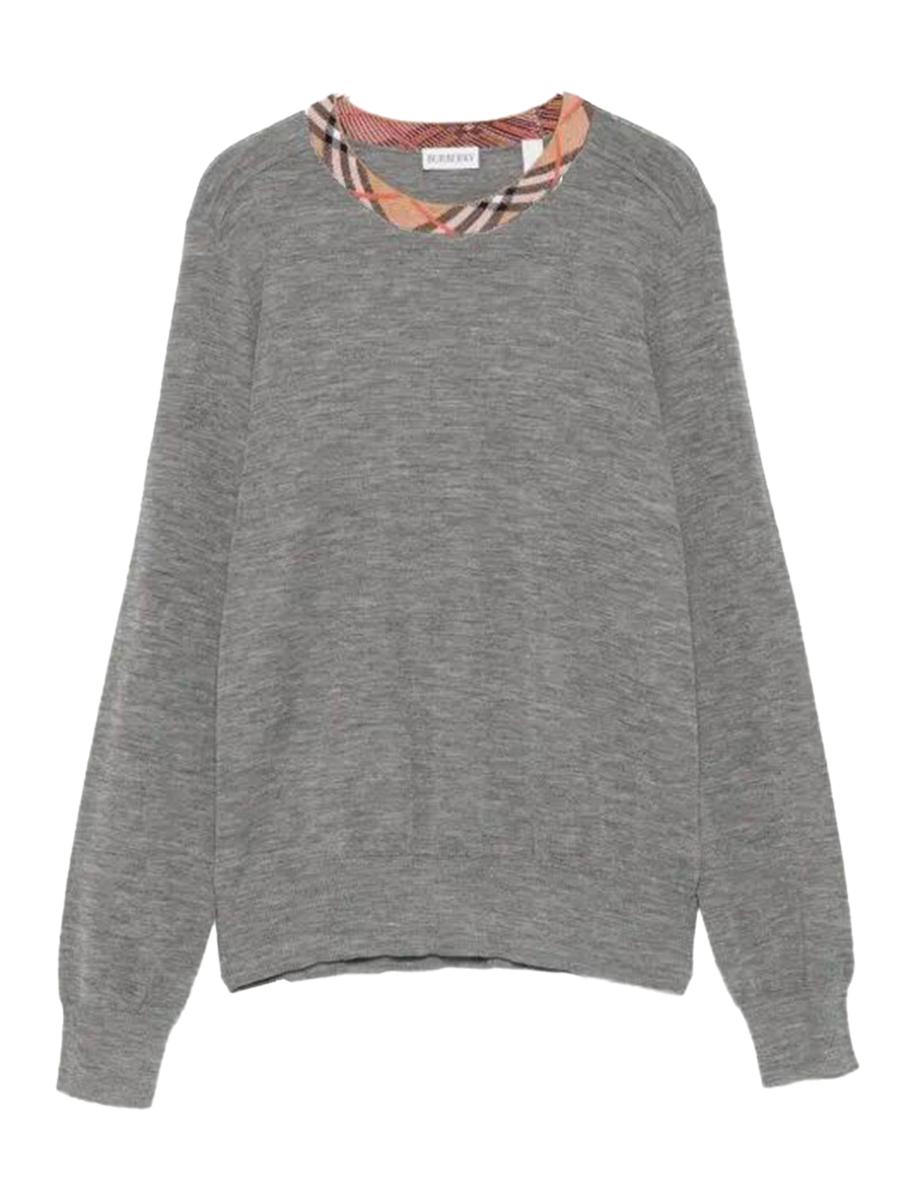 Burberry Checked Crew Neck Pullover Clothing