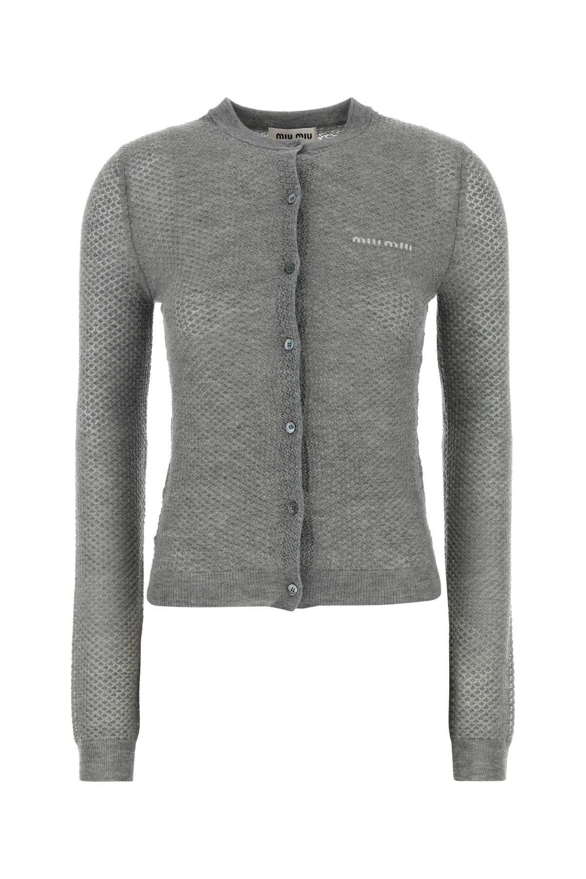 Miu Miu Grey Cashmere Cardigan