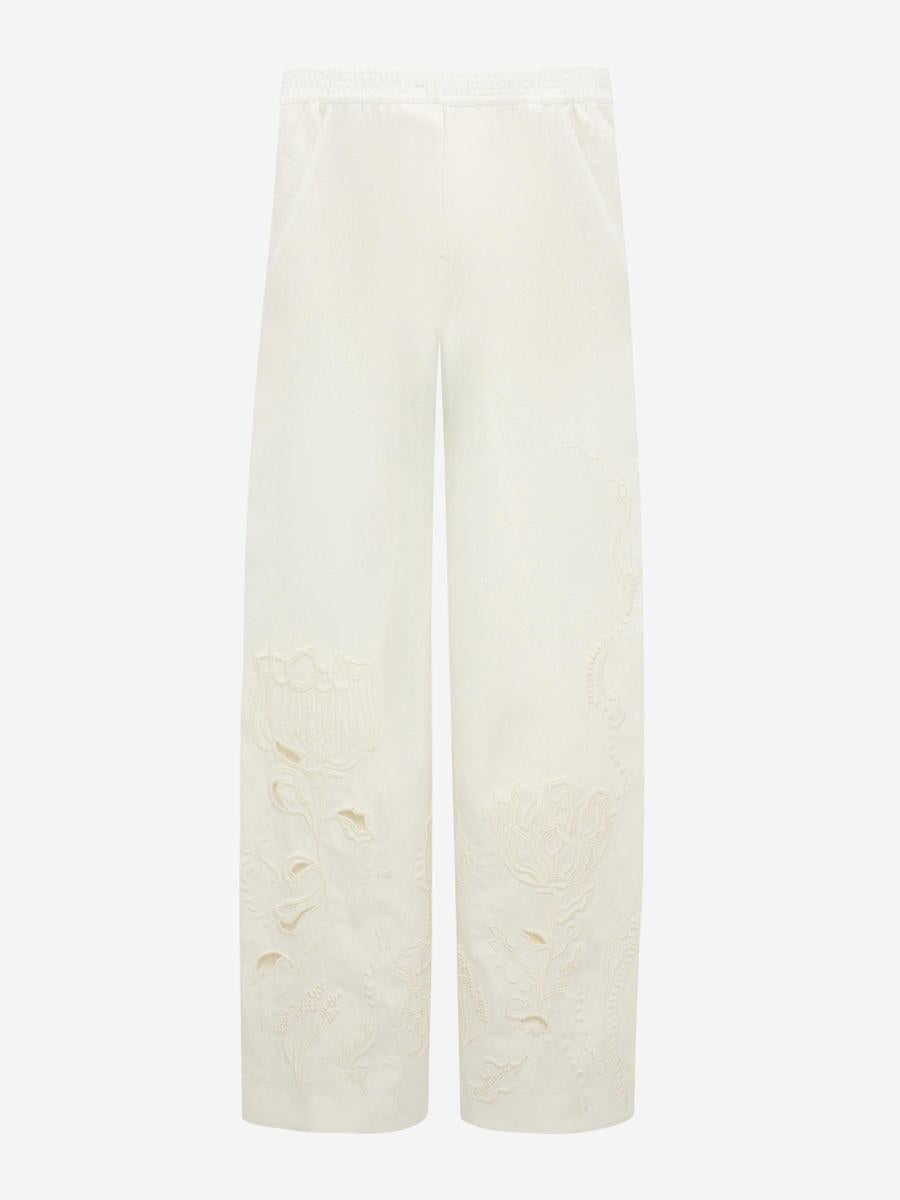 Dorothee Schumacher Linen Embroidered Pants