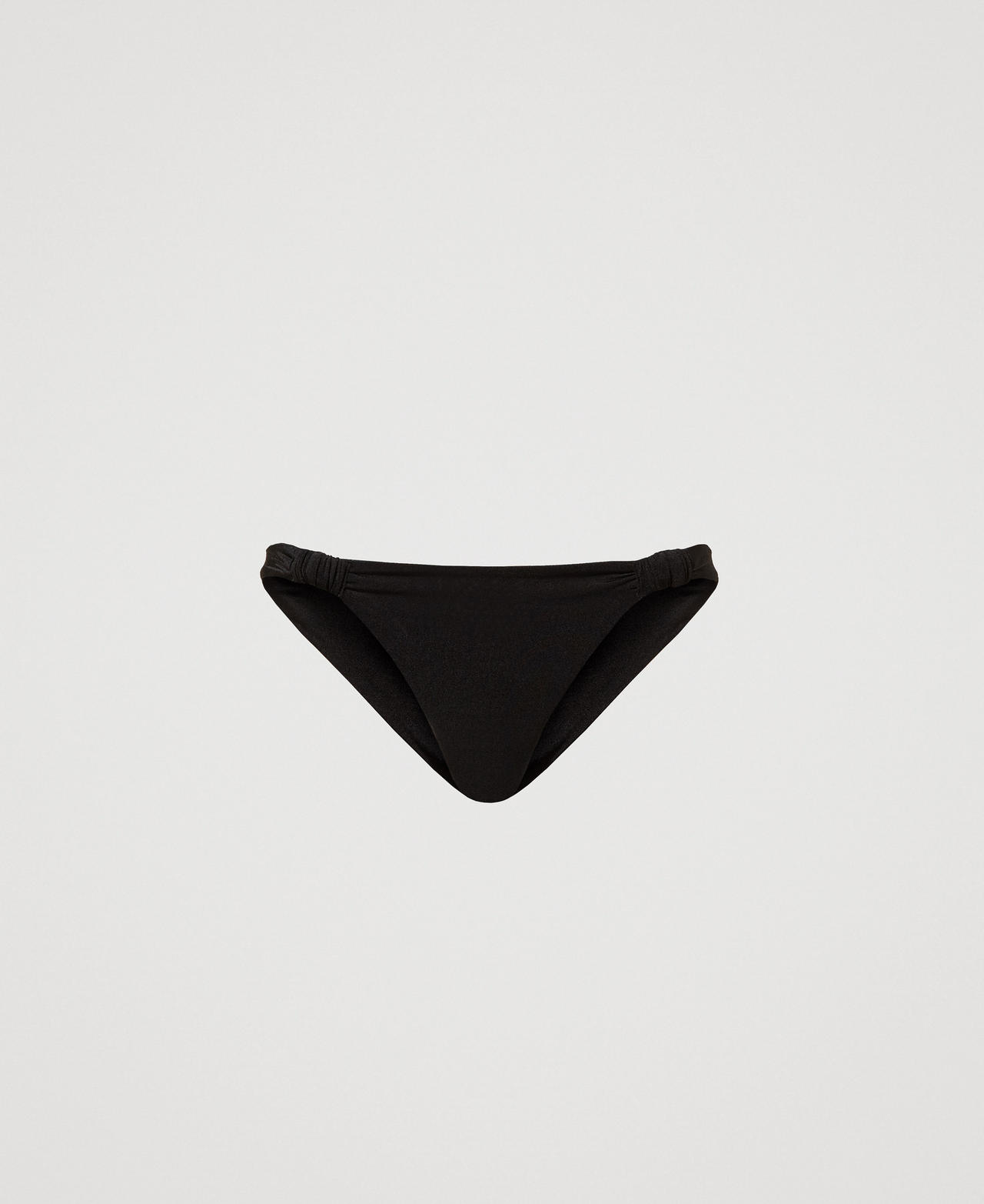Twinset Plage - Slip brésilien de bain avec fronces, Noir, Taille: II