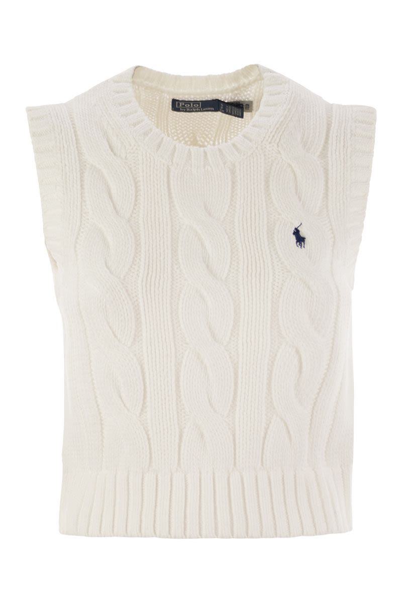 Polo Ralph Lauren Plaited Cotton Short Waistcoat