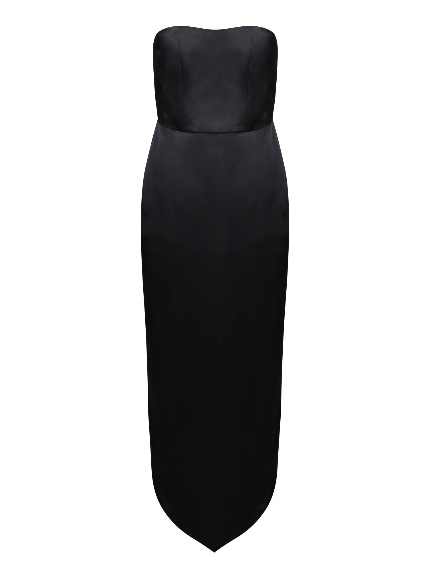 Alice + Olivia Black Satin Long Dress