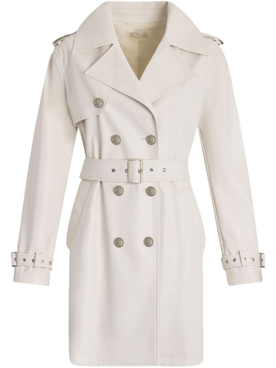 Liu Jo White Double-Breasted Trench