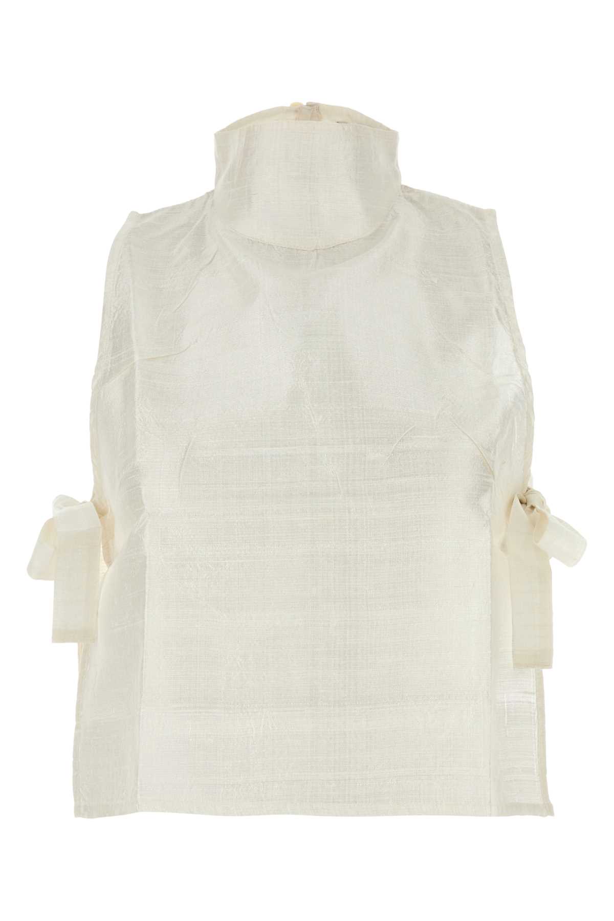 Gimaguas White Silk June Top