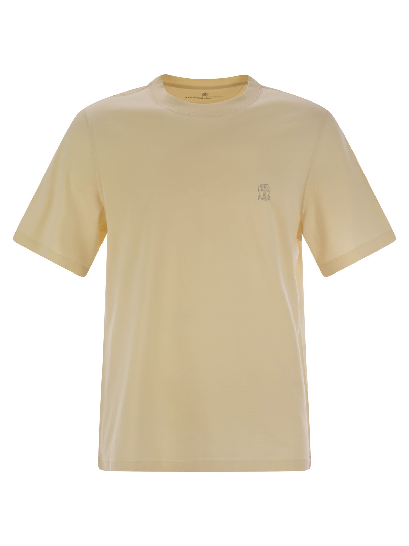 Brunello Cucinelli Crew-neck Cotton Jersey T-shirt With Printed Logo