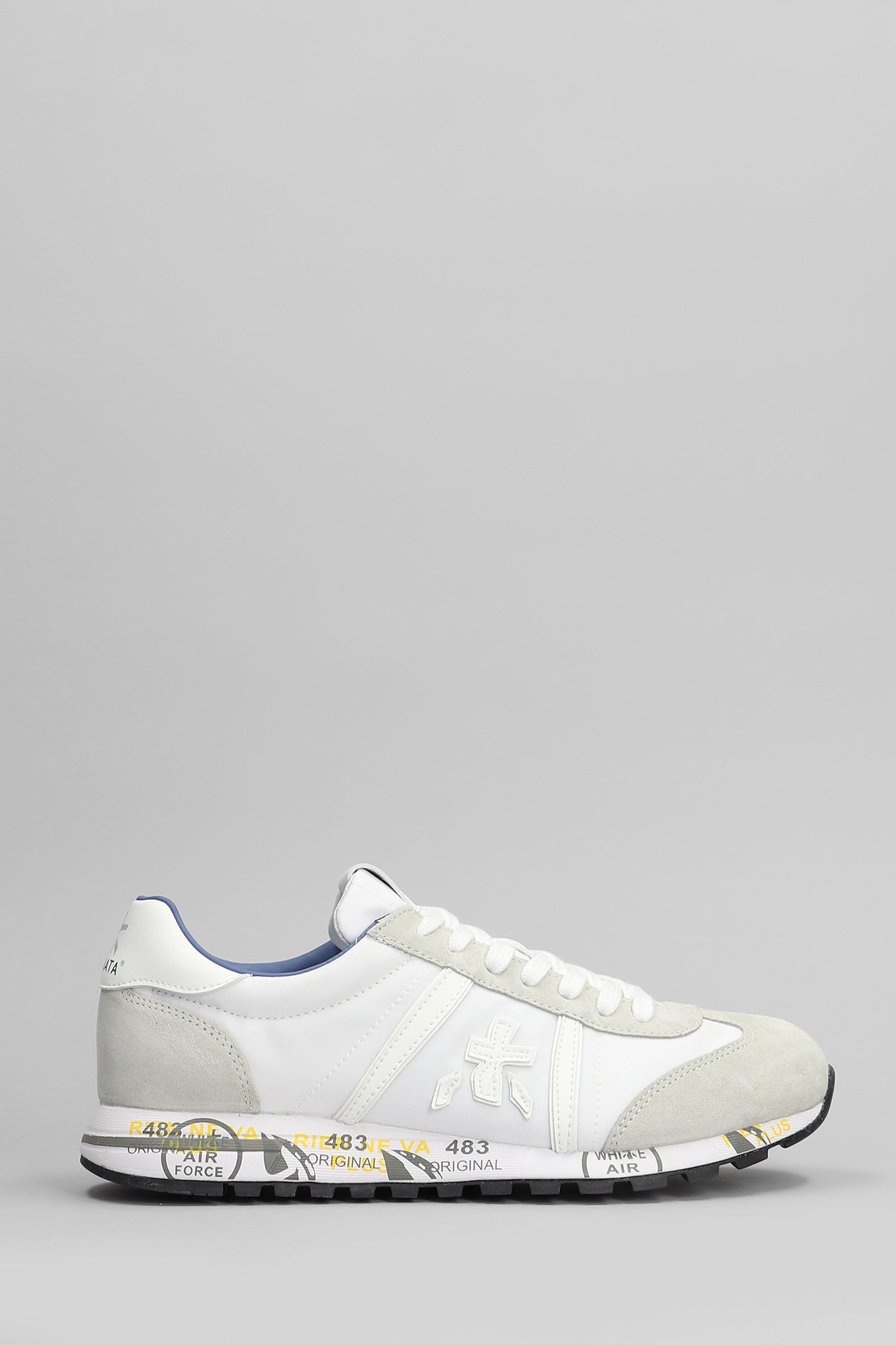 Premiata Lucy Sneakers In White Suede And Fabric