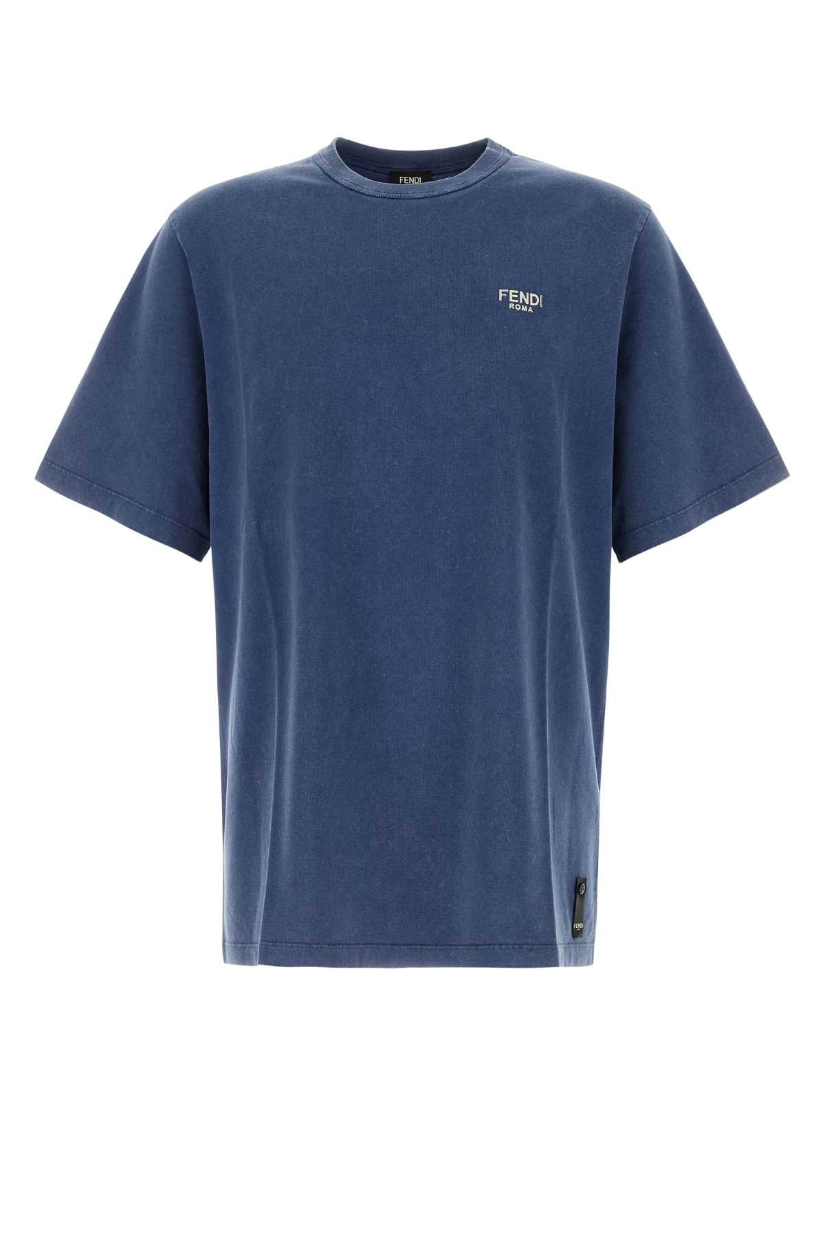 Fendi Blue Cotton T-shirt