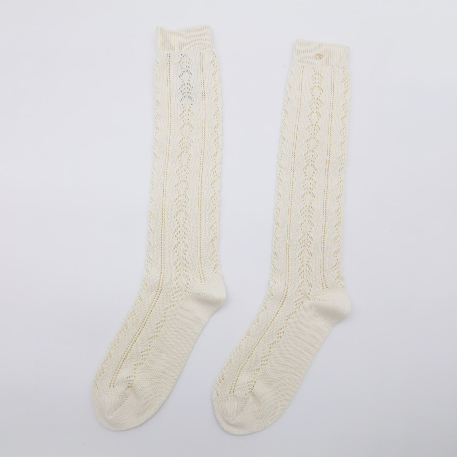 Valentino Beige Cotton Socks