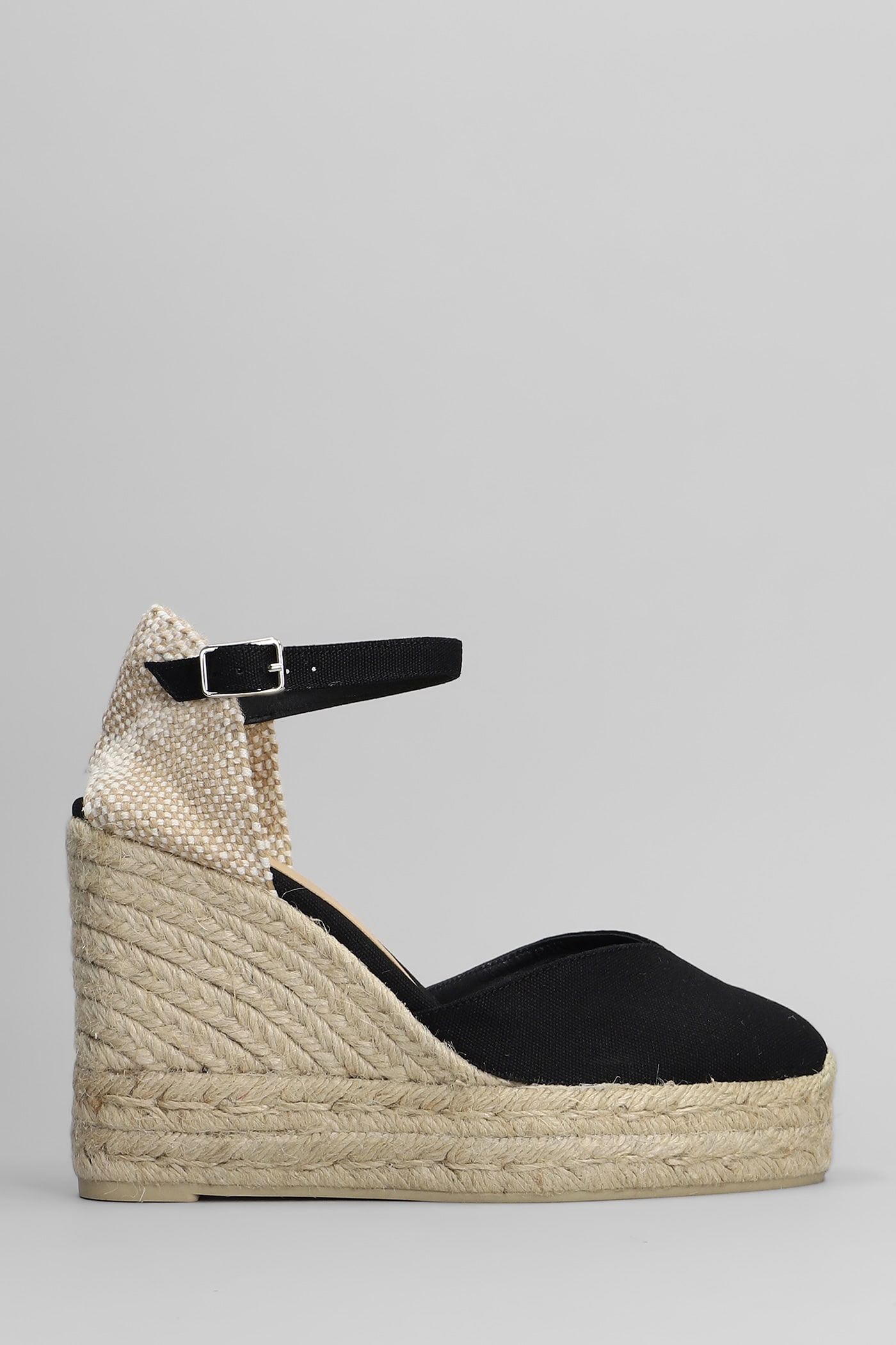 Castañer Chiarita-8ed-001 Wedges In Black Canvas