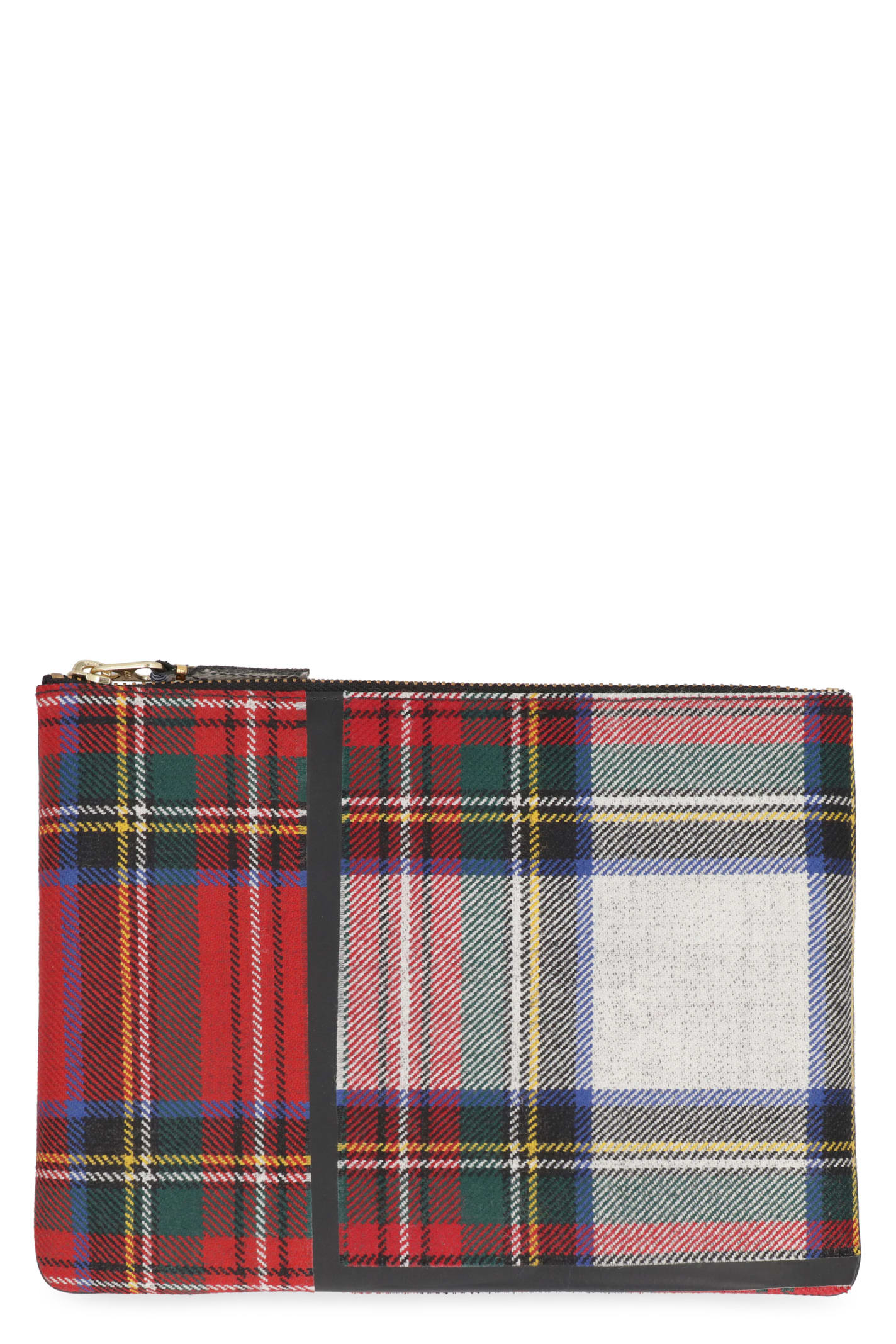 Comme des Garçons Wallet Tartan Motif Flat Pouch