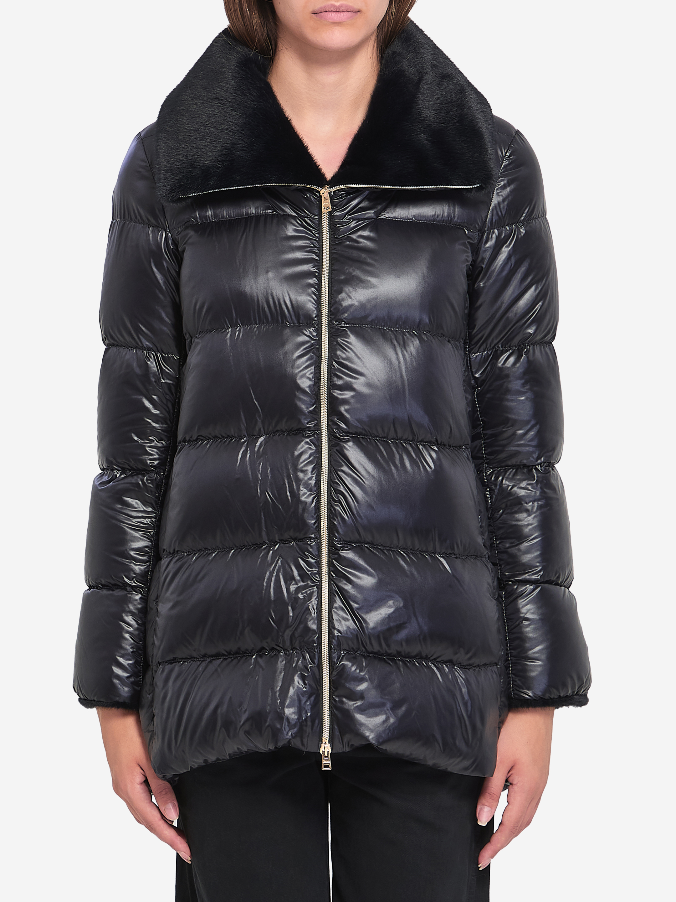 Light puffer with collar fur