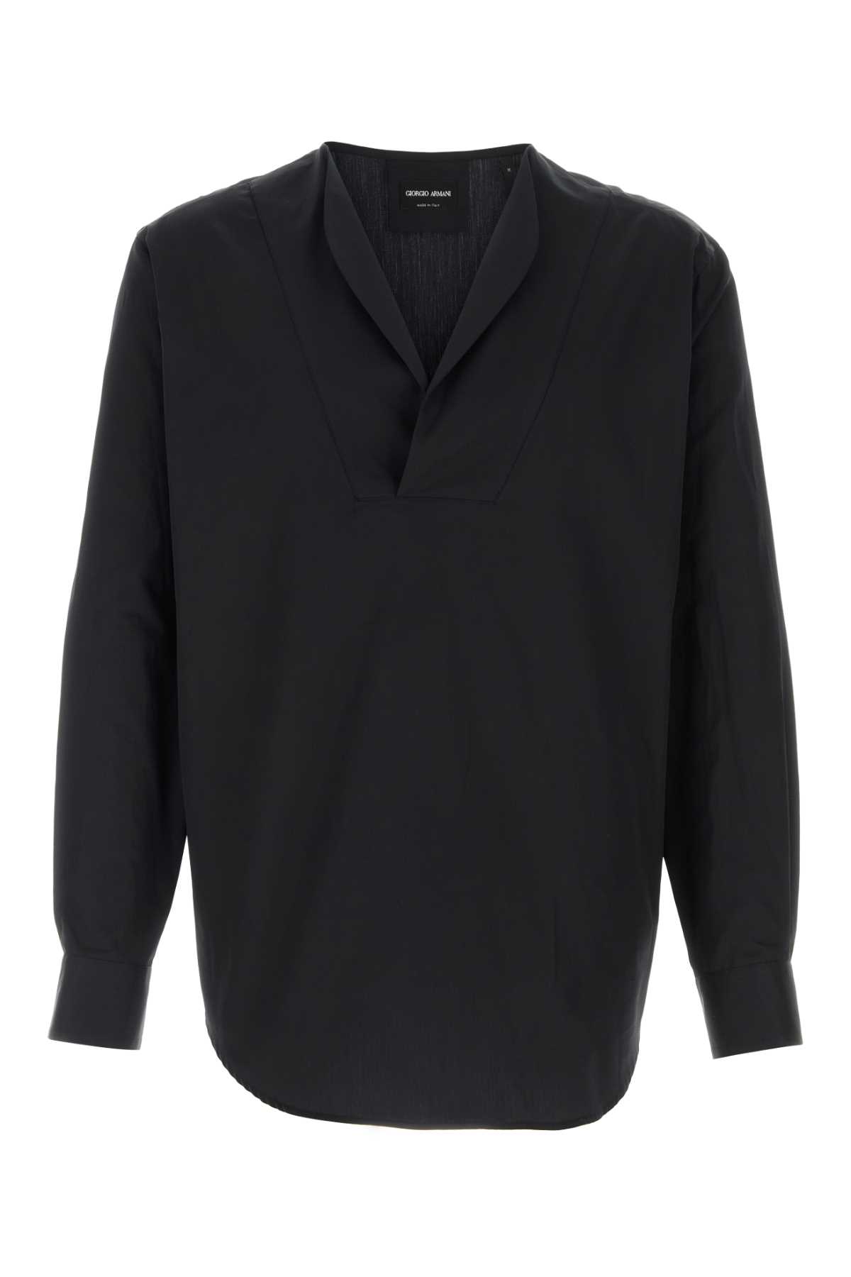 Giorgio Armani Black Poplin Shirt
