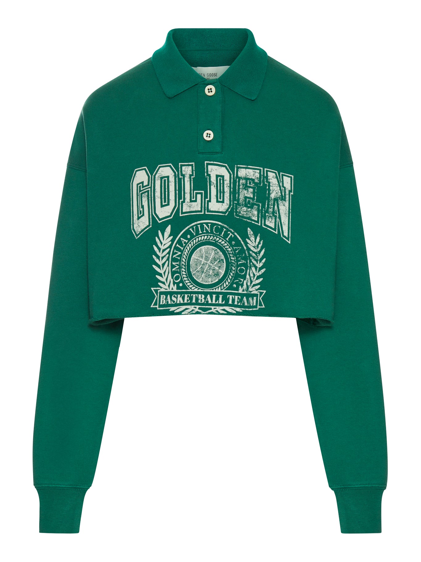 CROPPED POLO SWEATSHIRT WITH LOGO - Golden Goose Deluxe Brand - Woman