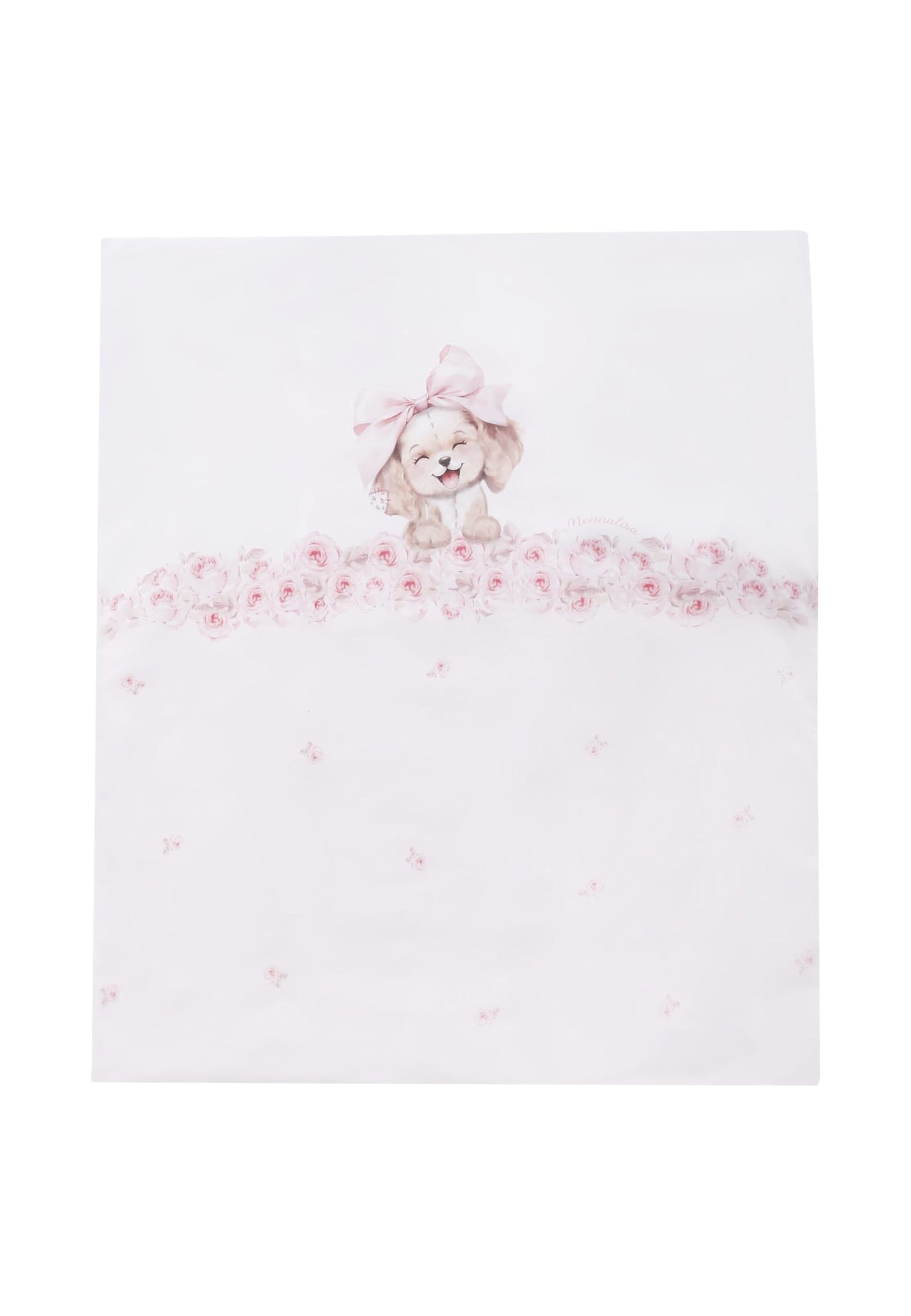 Monnalisa Pink Blanket For Baby Girl With Dog