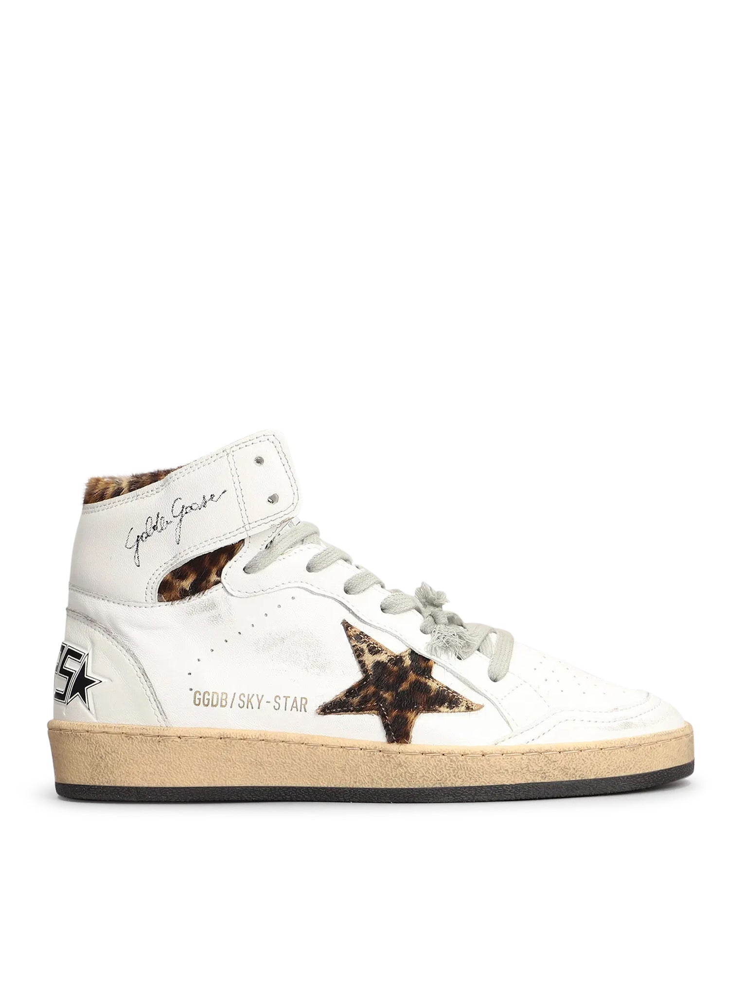 Golden Goose Deluxe Brand 女款 SKY-STAR 运动鞋（含豹纹马皮拼接）