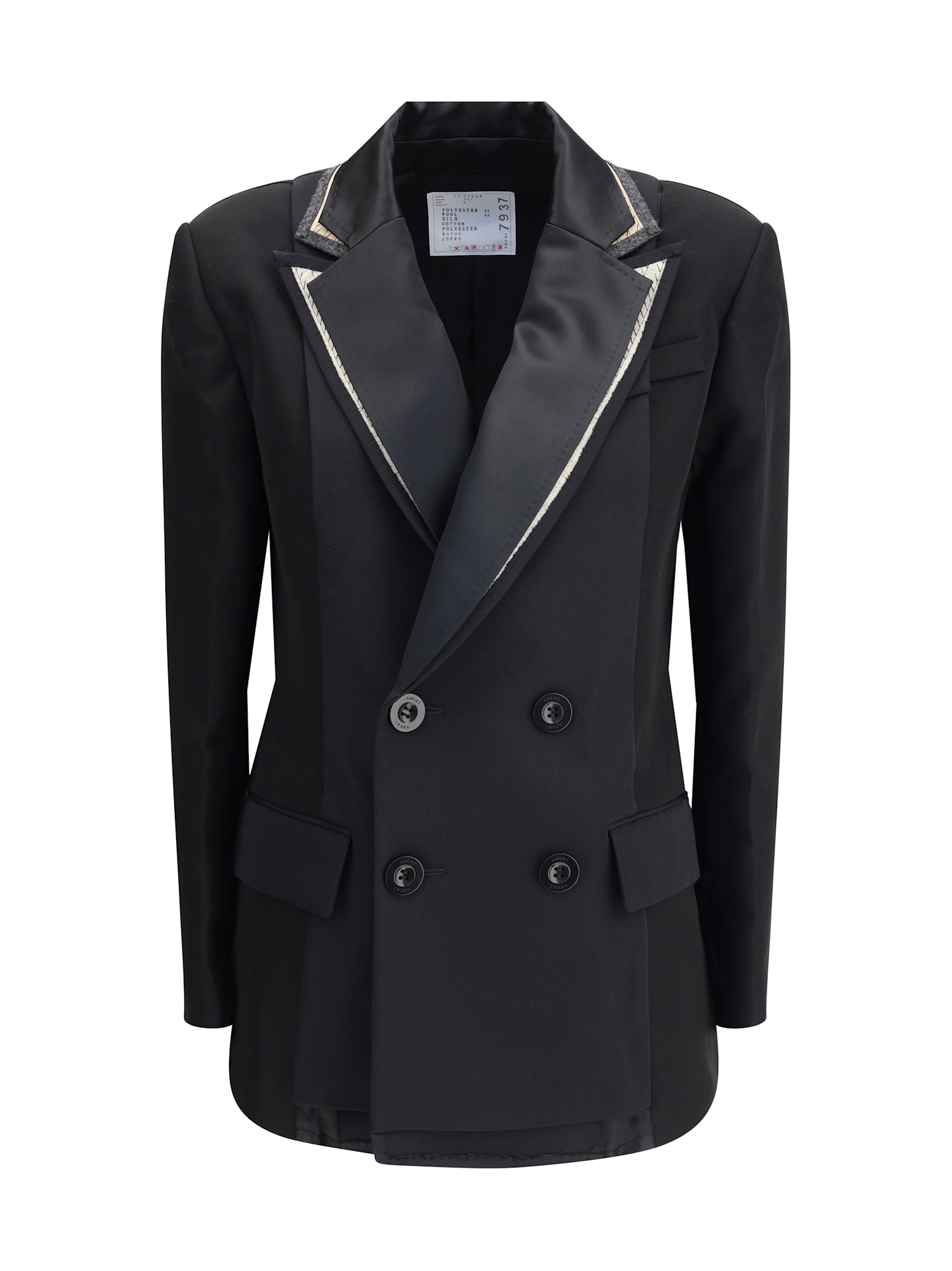 Sacai Double-breasted Blazer With Double Revers