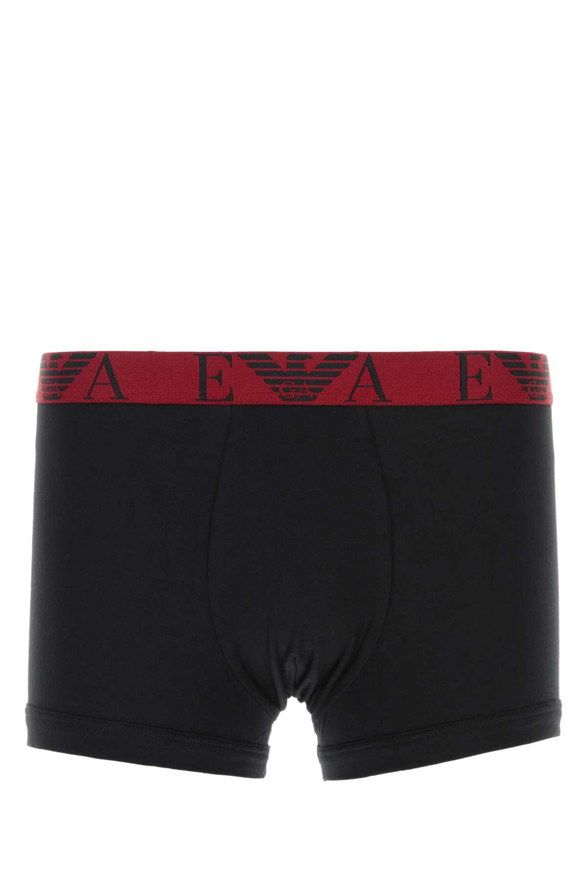 Emporio Armani Black Stretch Cotton Boxer Set