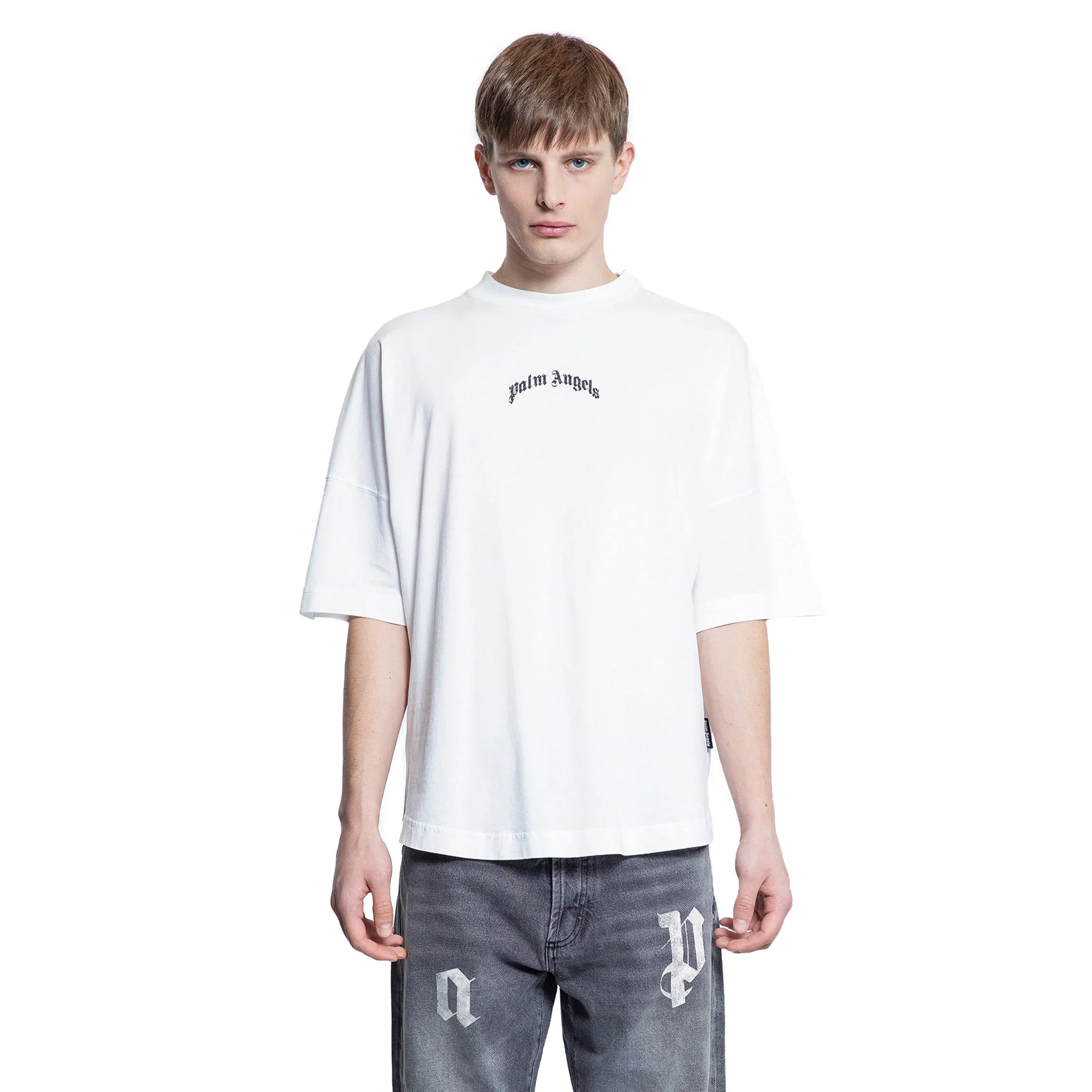 Curved Logo Over T-Shirt