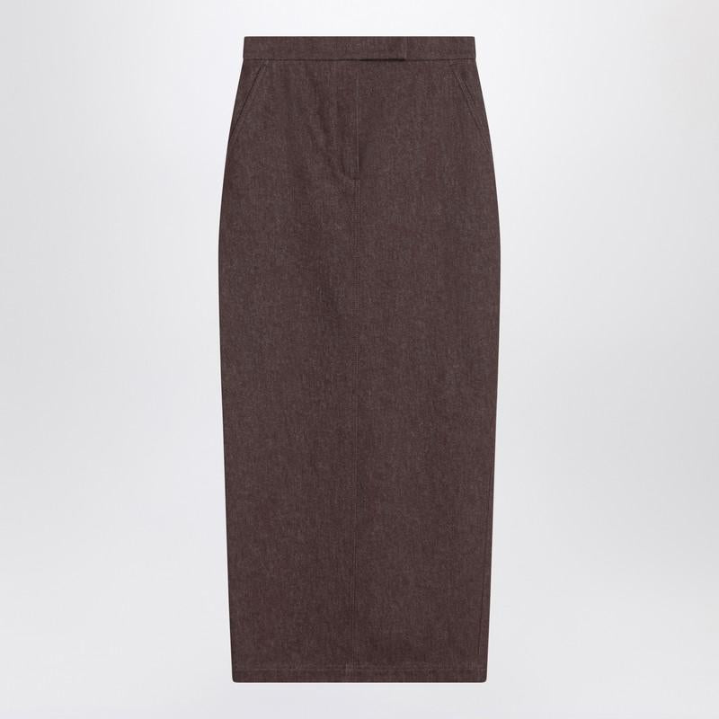 Max Mara Long Skirt In Denim Effect