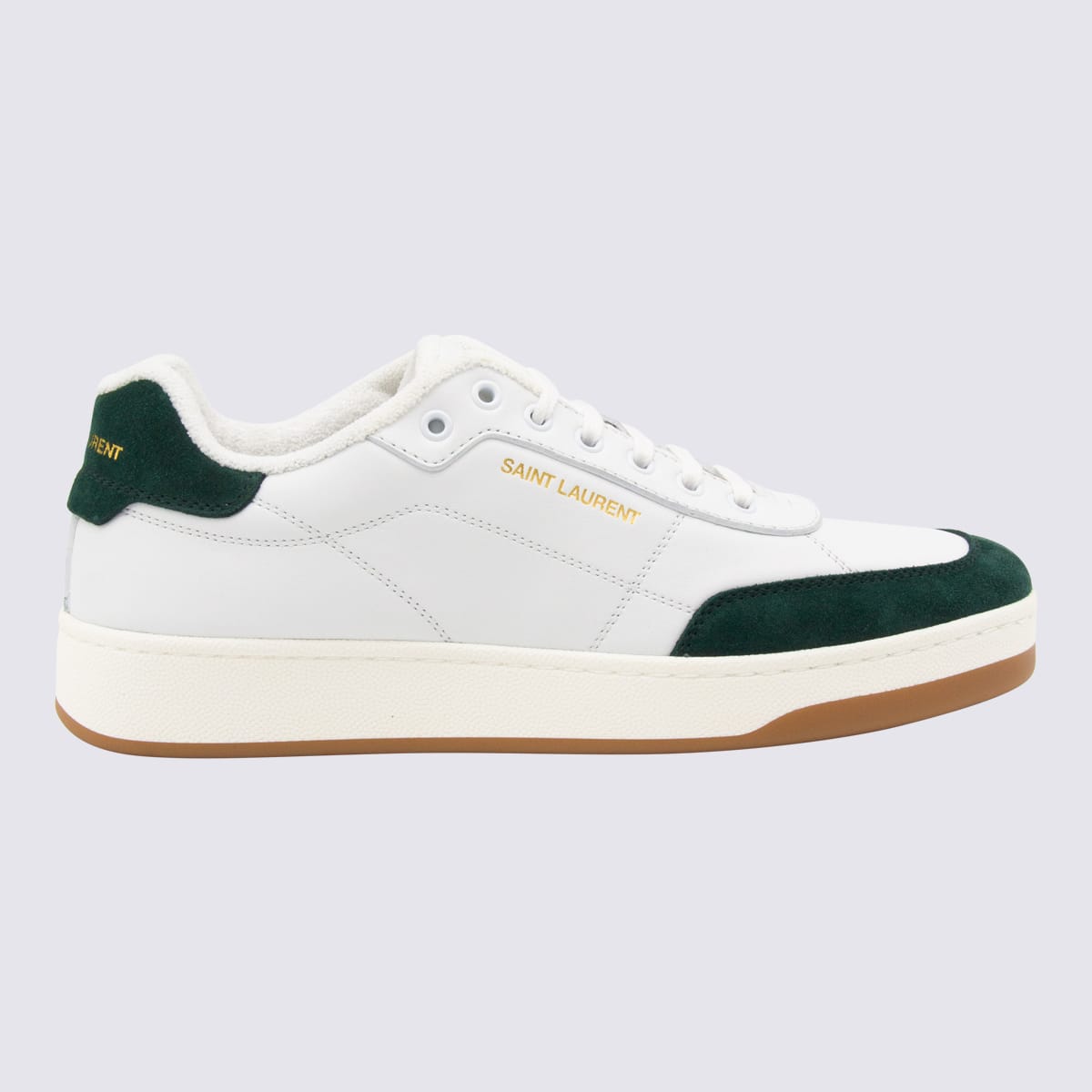 Saint Laurent White And Green Sneakers