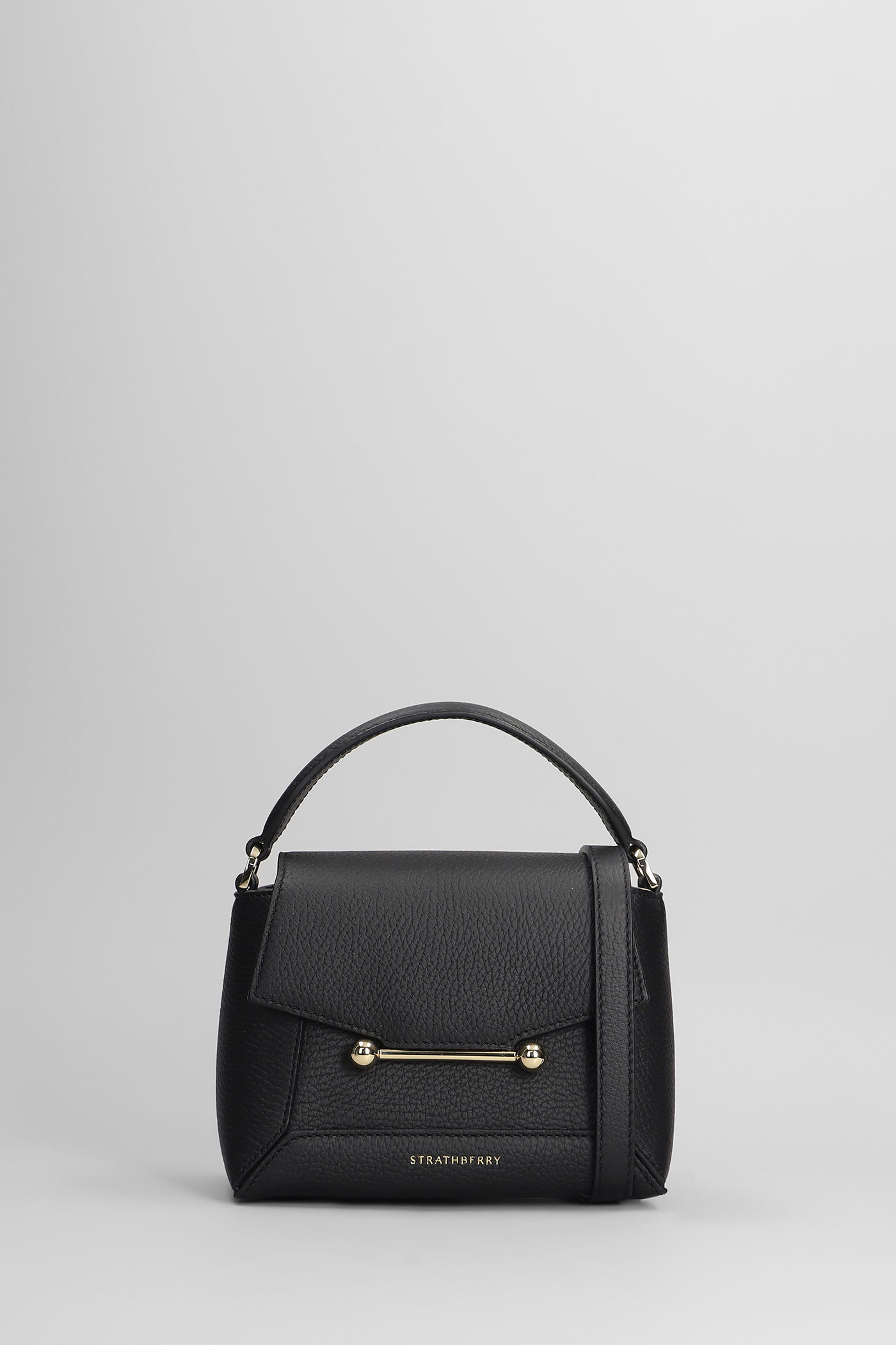 Strathberry Mosaic Shoulder Bag In Black Leather