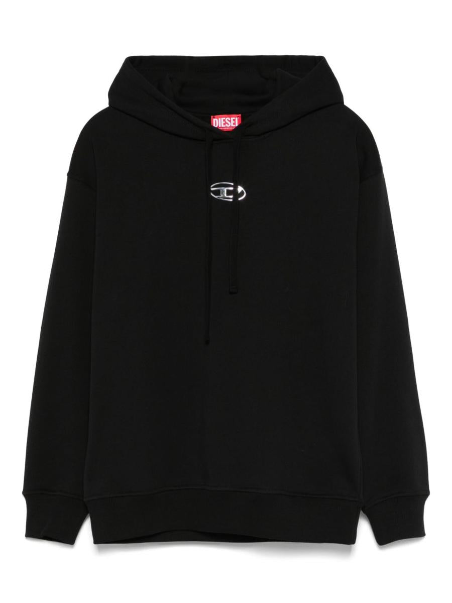 Diesel Black Cotton 'Oval-D' Hoodie