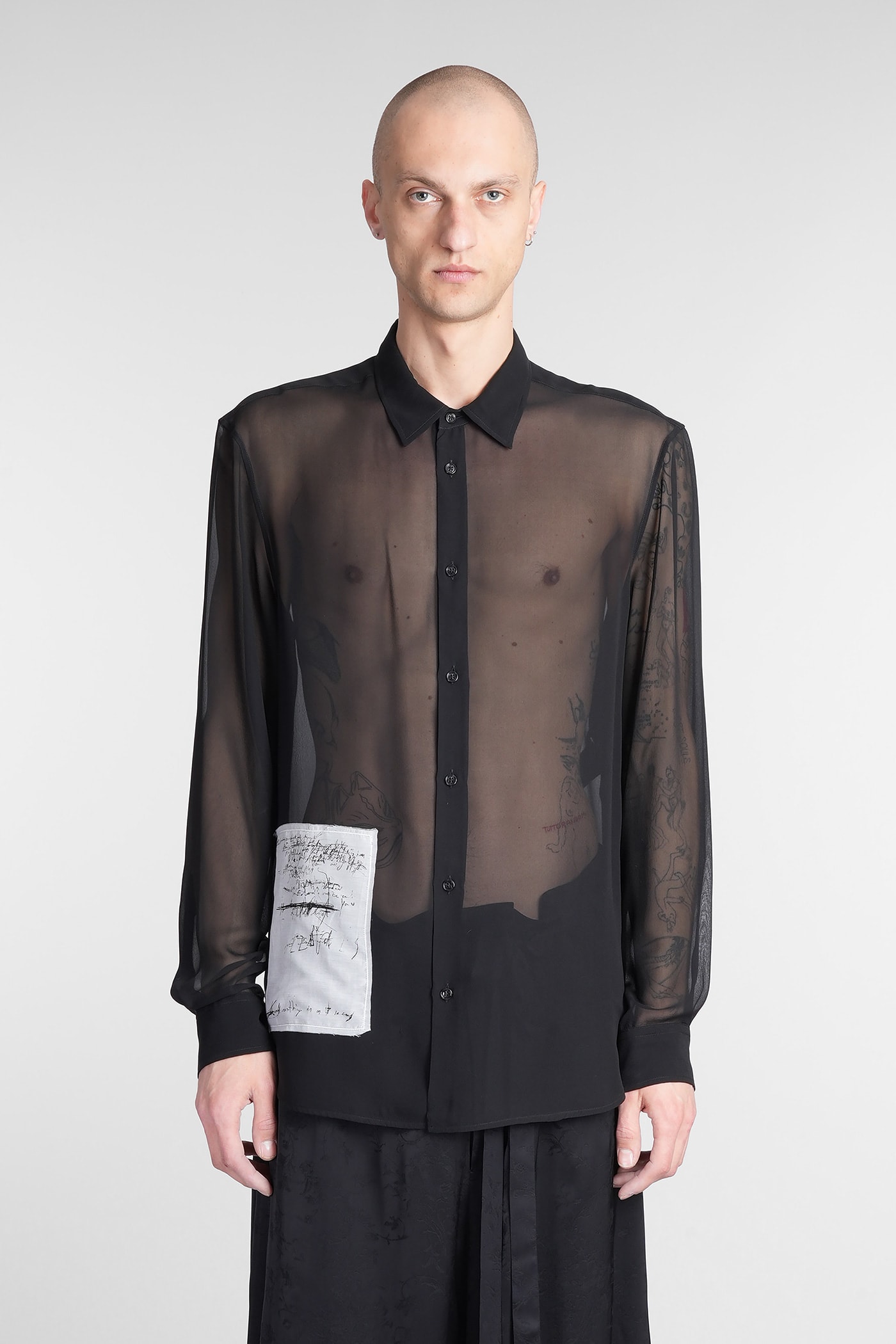 Ann Demeulemeester Andre Shirt In Black Silk