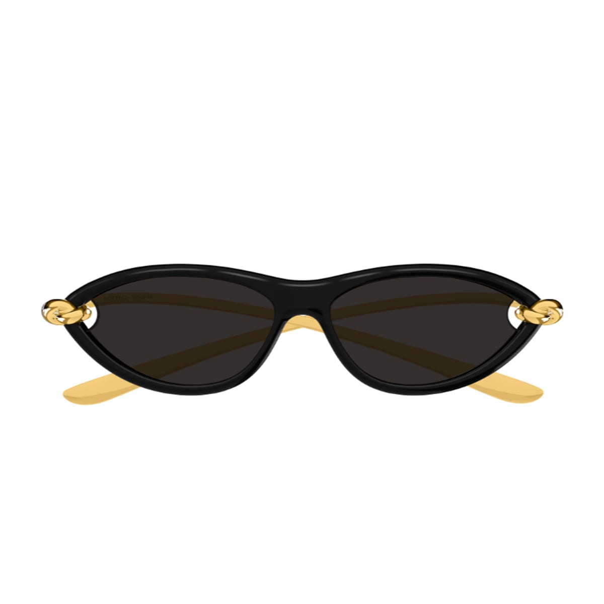 Bottega Veneta Eyewear Bottega Veneta Bv1390s Signature Icons 001 Black Gold Grey Sunglasses