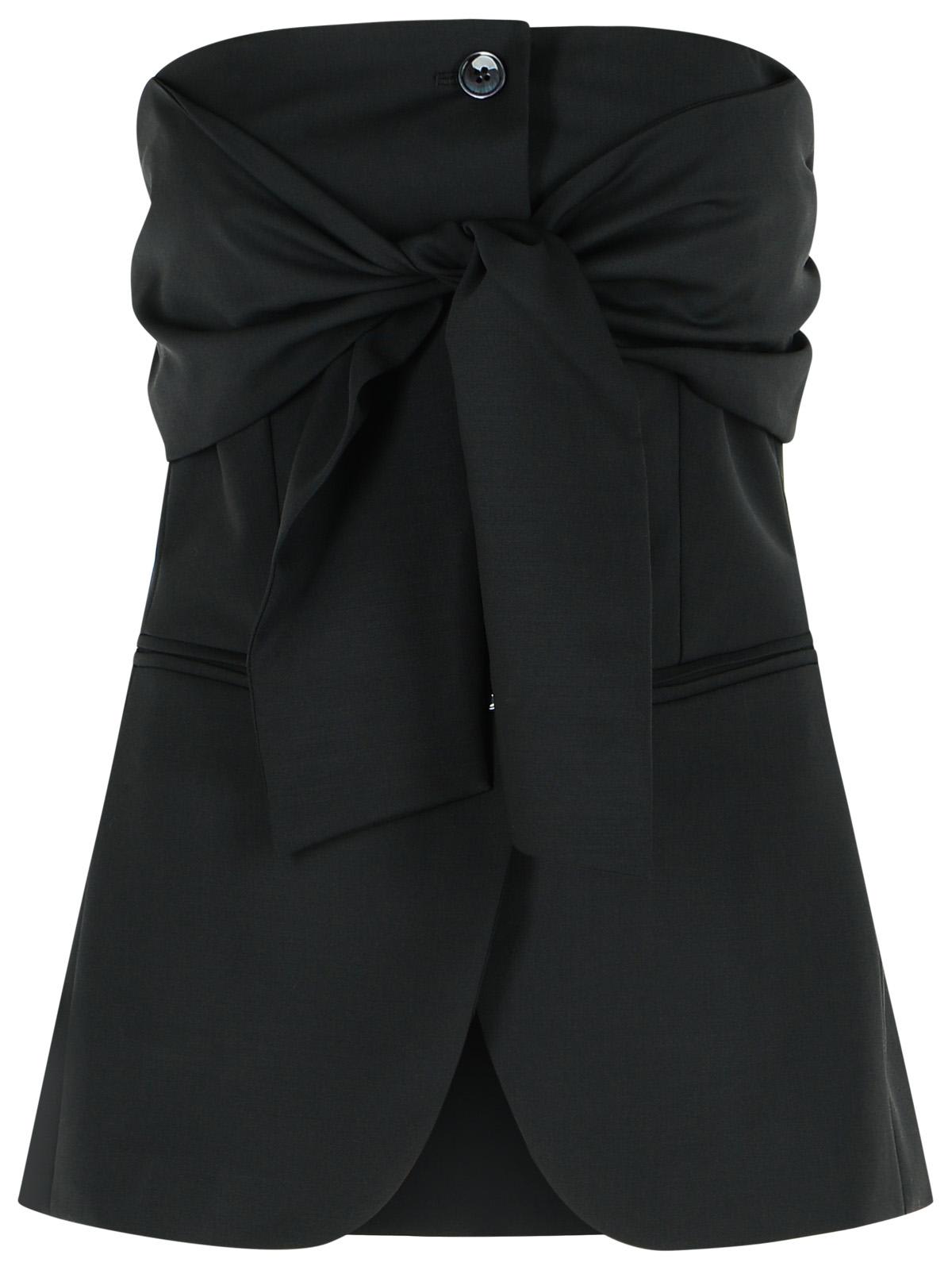 Max Mara veruska Black Virgin Wool Bustier Top