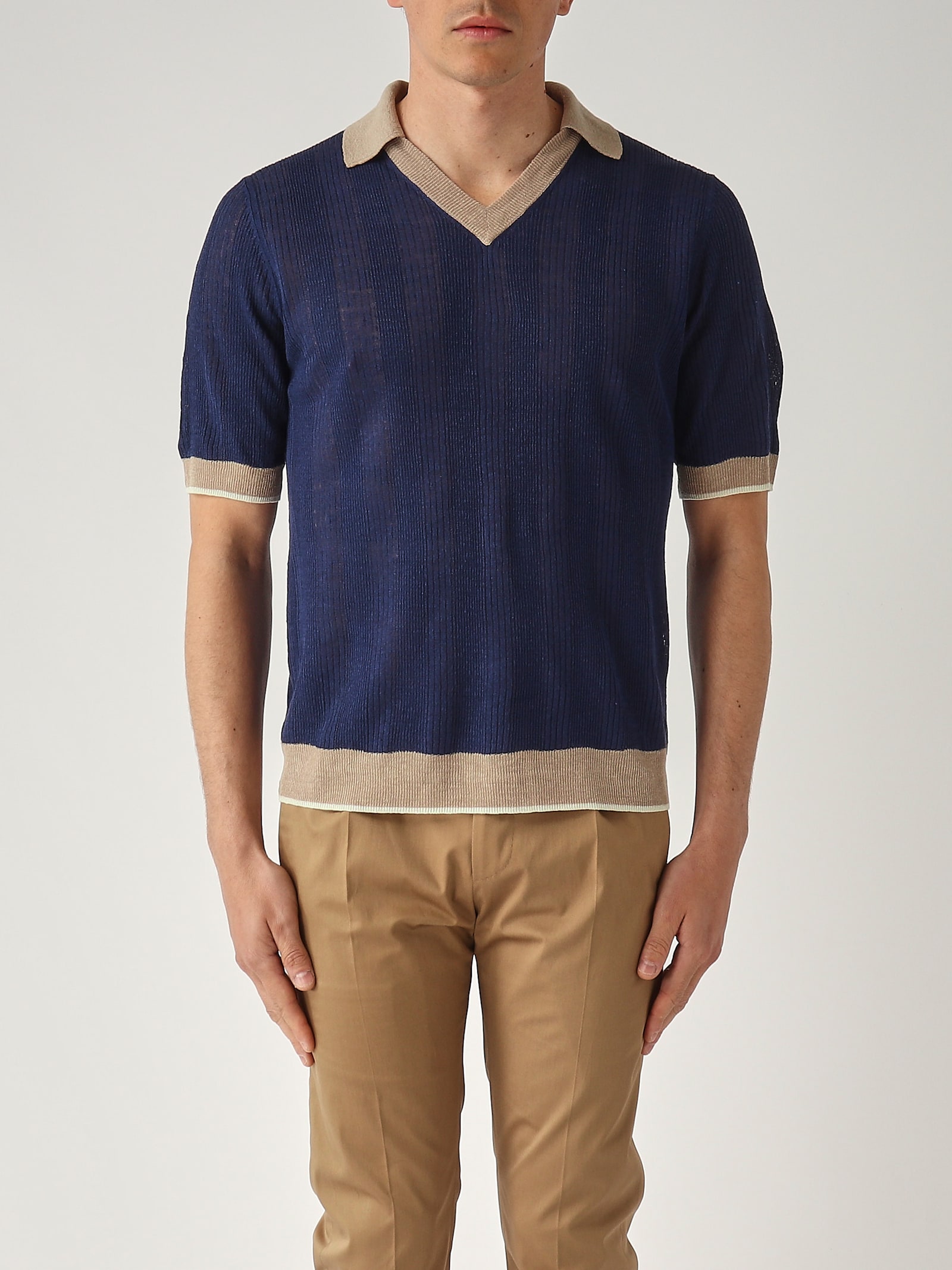 Ballantyne Polo M/c Con Coste In Rilievo Ribs Polo