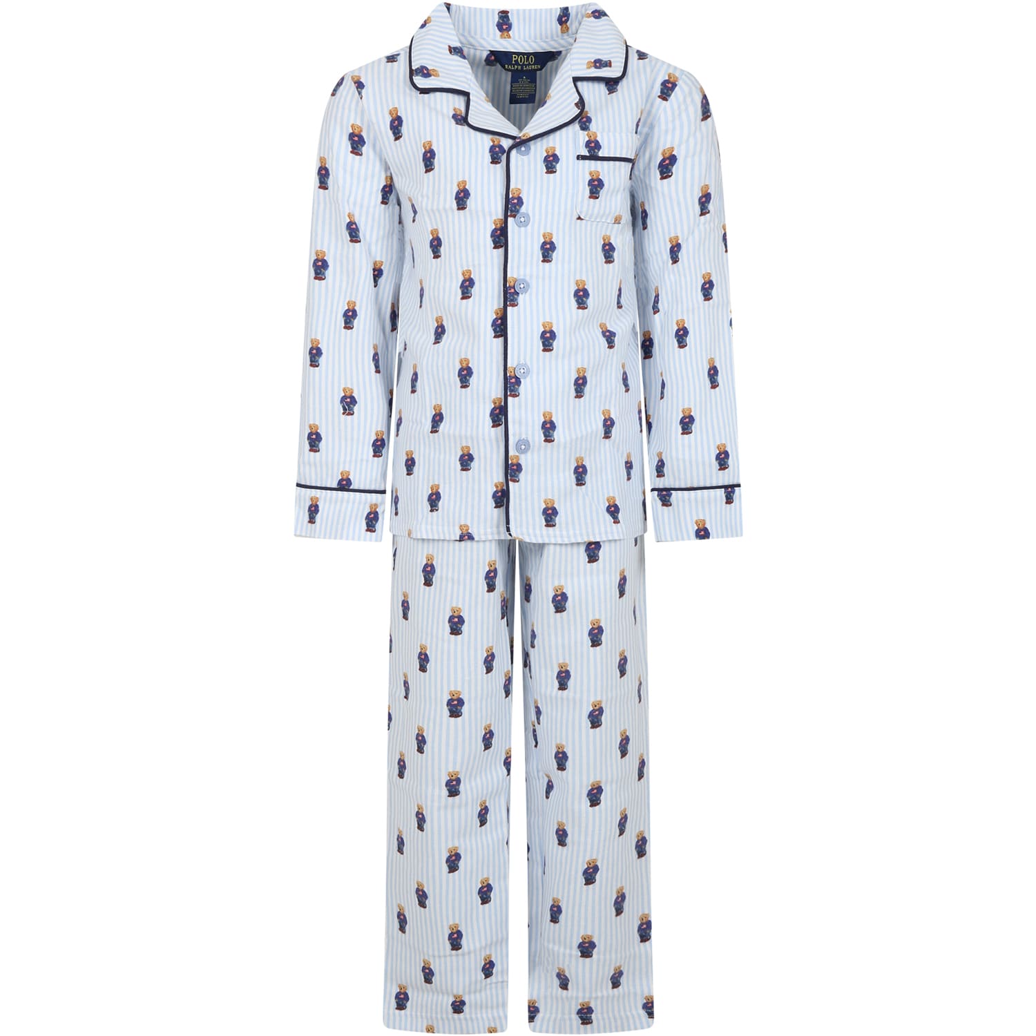Ralph Lauren Pyjama Bleu Ciel Pour Garçon Avec Ours