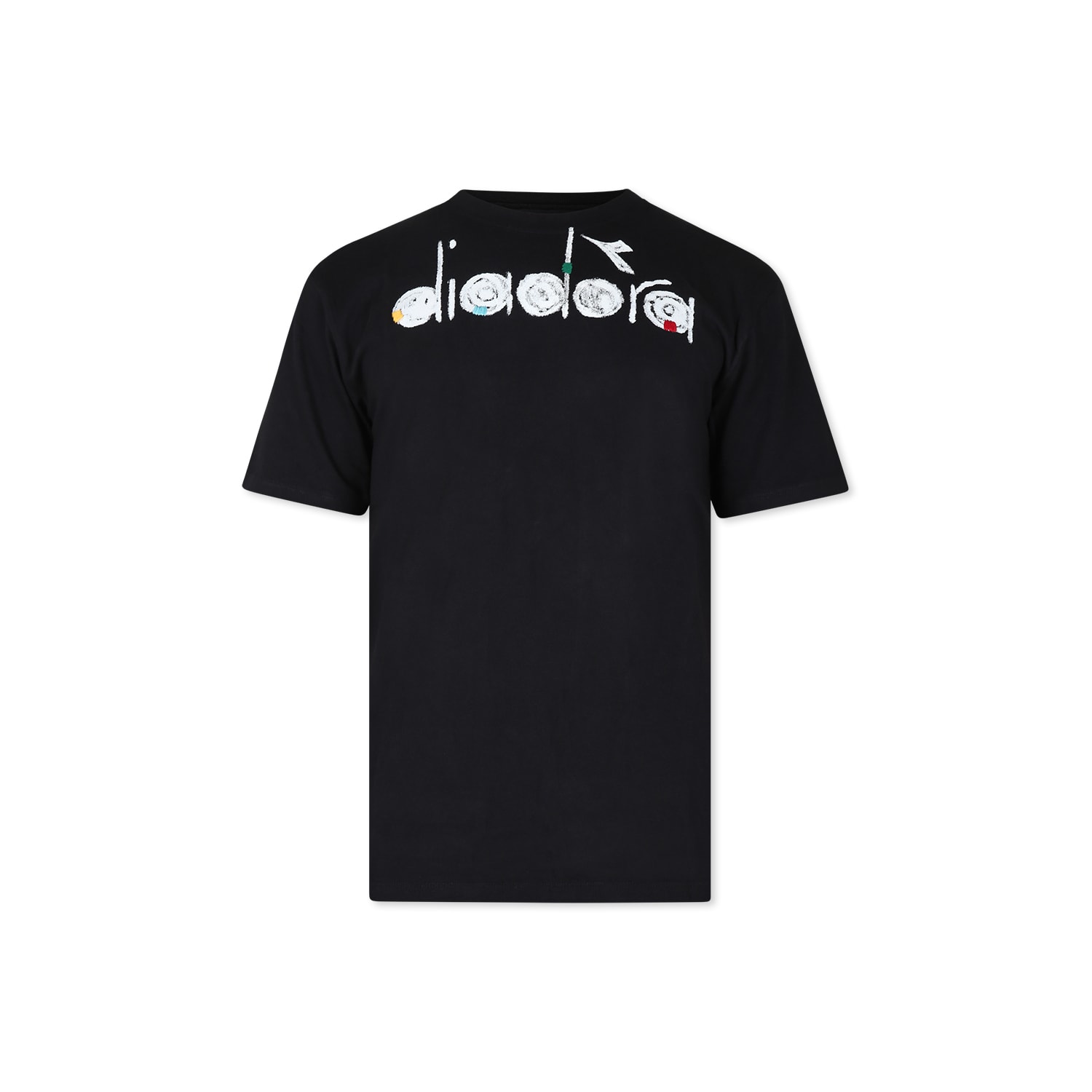Diadora Black T-shirt For Kids With Logo