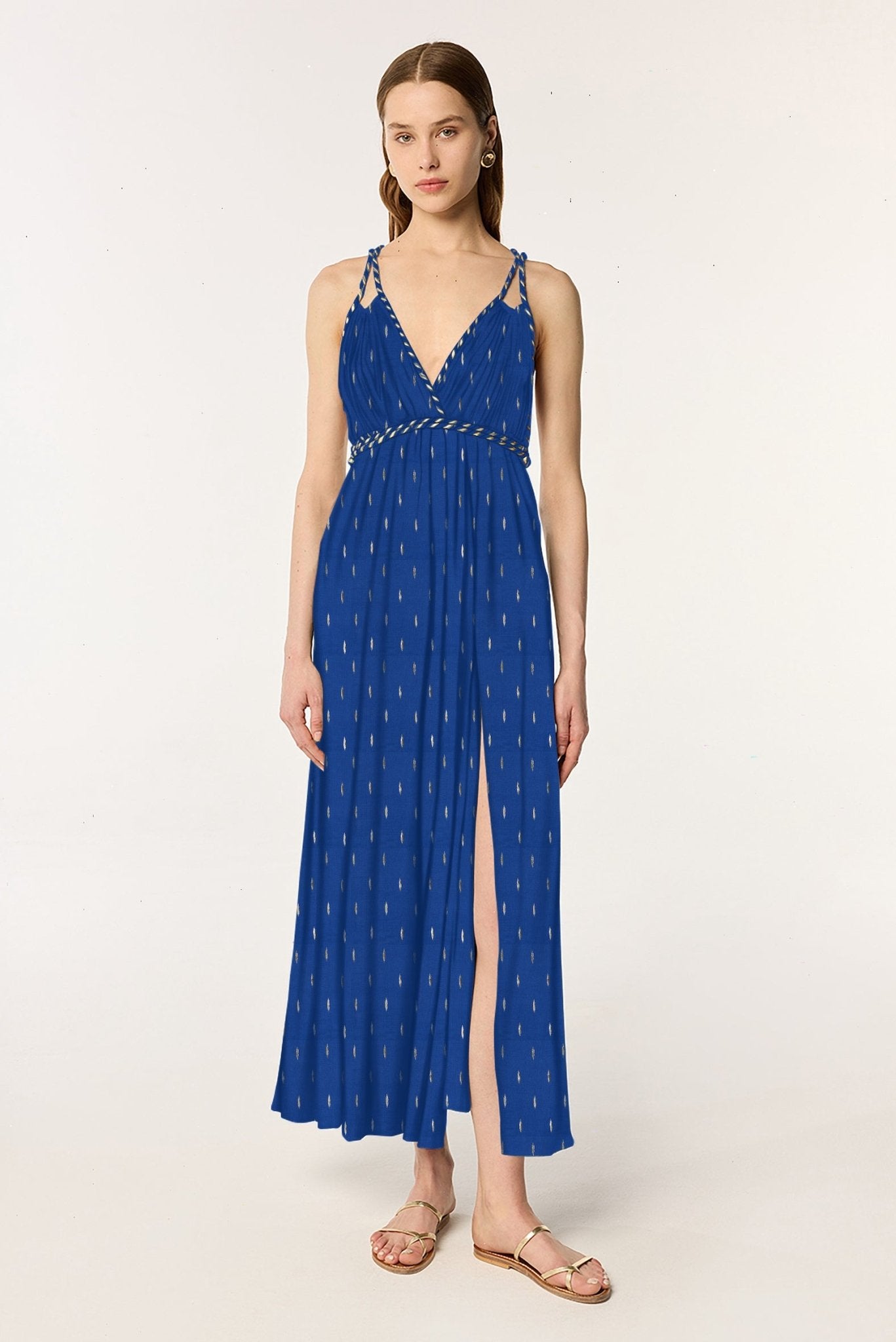 Long Dress Collette - Navy Peony
