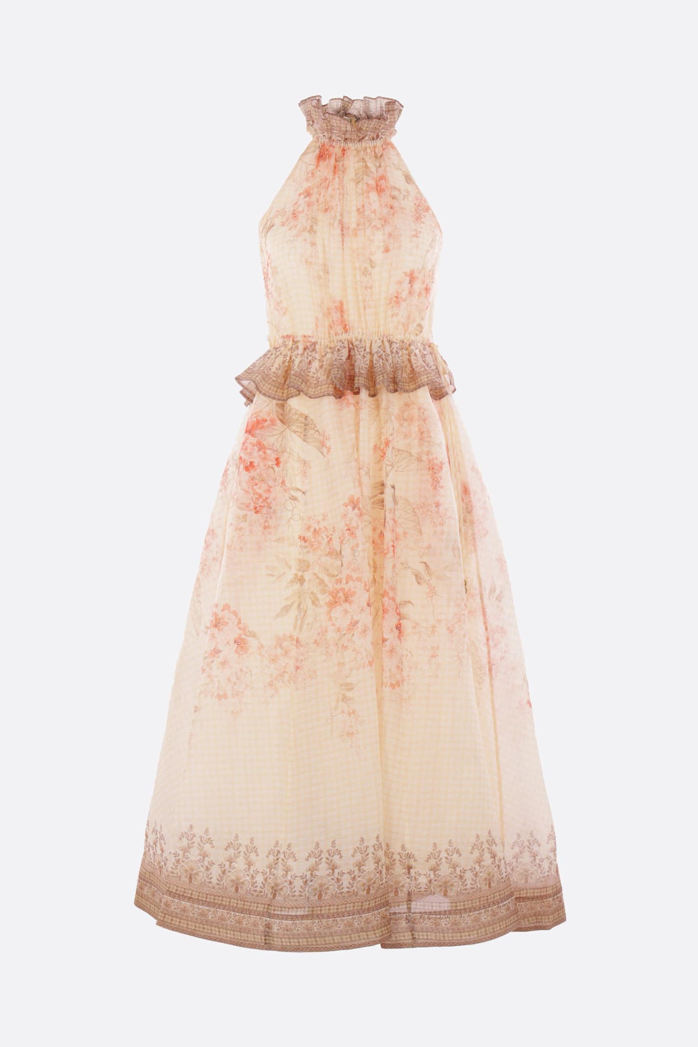 Zimmermann Illuminate Midi Dress In Linen And Silk