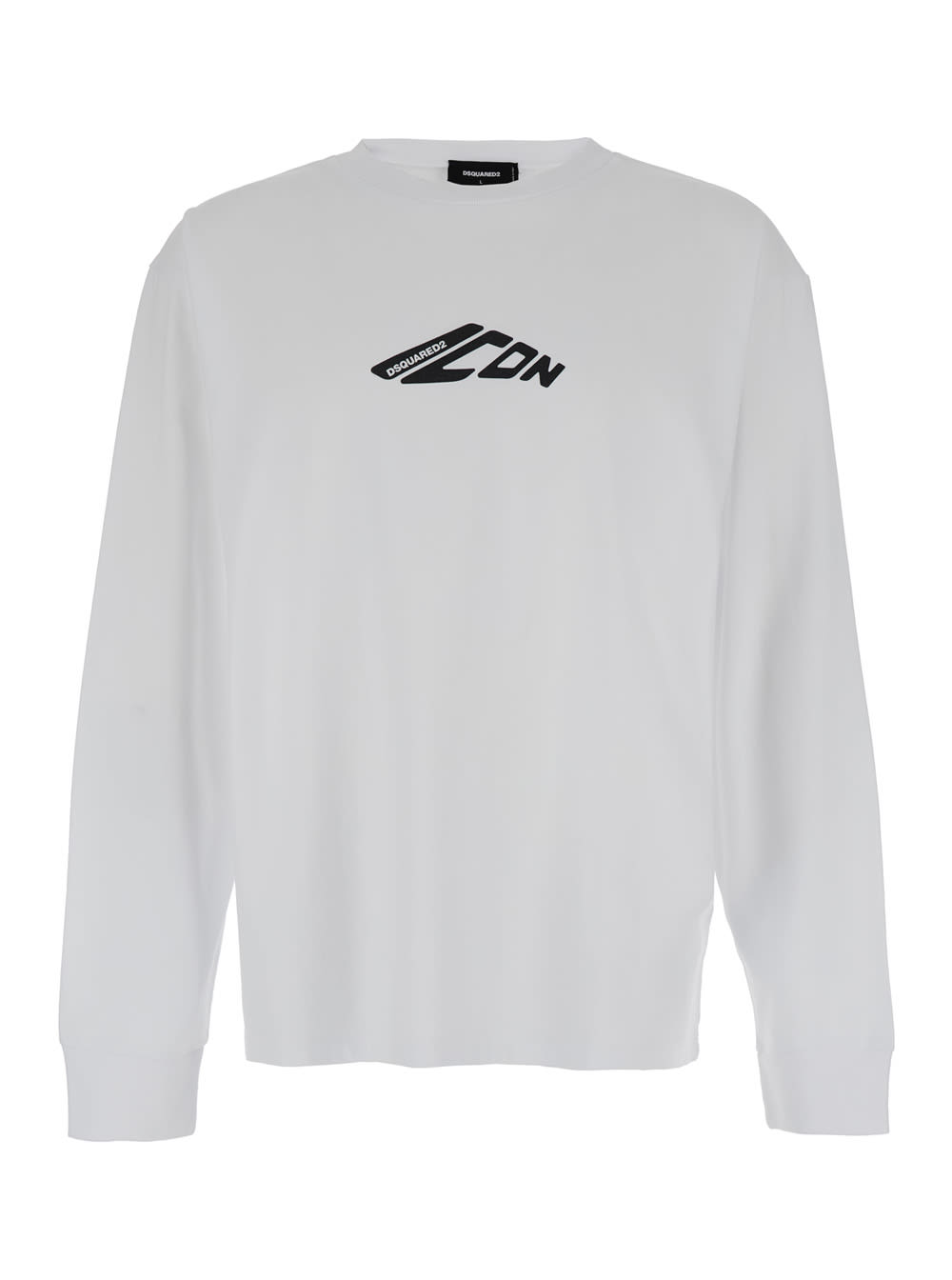 Dsquared2 Long Sleeve T-shirt With Contrasting Icon Print In Cotton Man