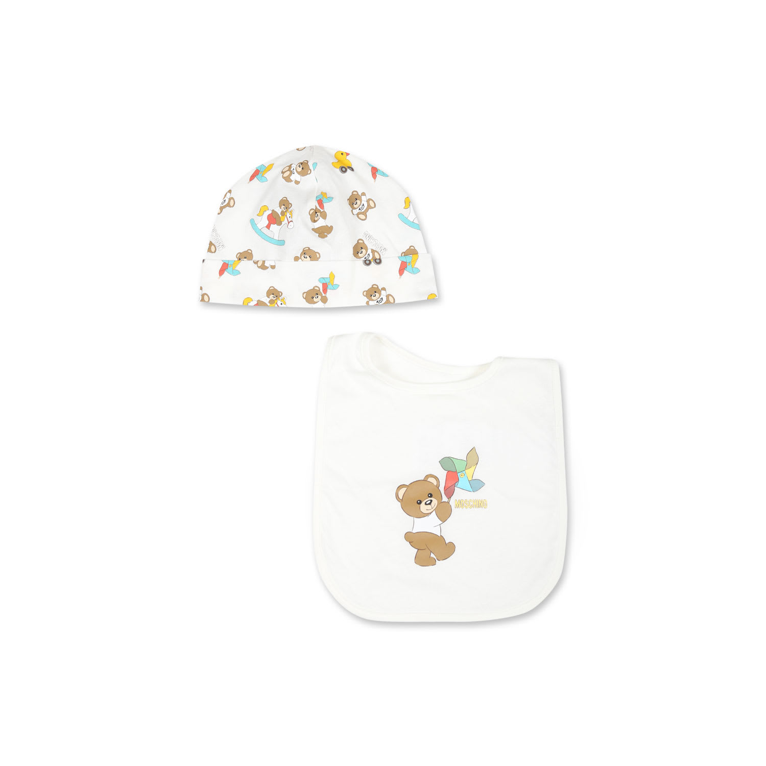 Moschino Ivory Accessory Set For Babykids With Teddy Bear