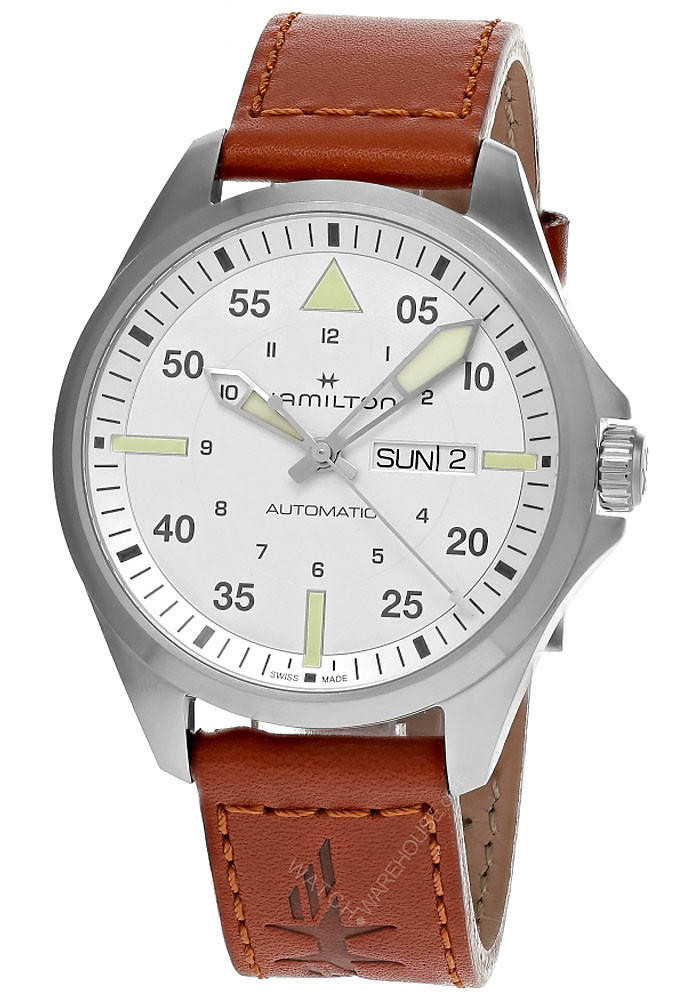 HAMILTON Khaki Aviation Pilot Day Date AUTO 42MM Silver Dial Men's Watch H64635550
