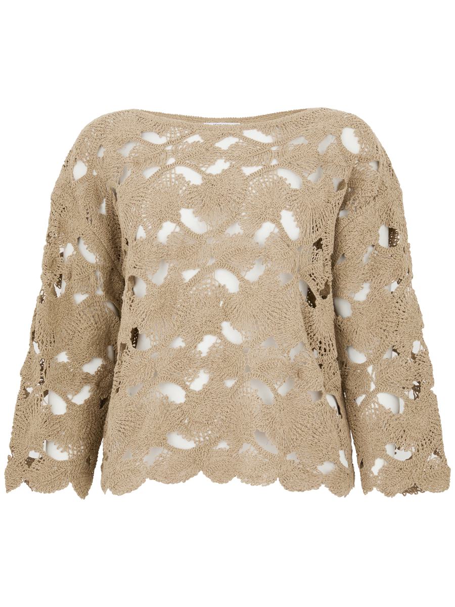 Kangra Cashmere Beige Cotton Blend Sweater