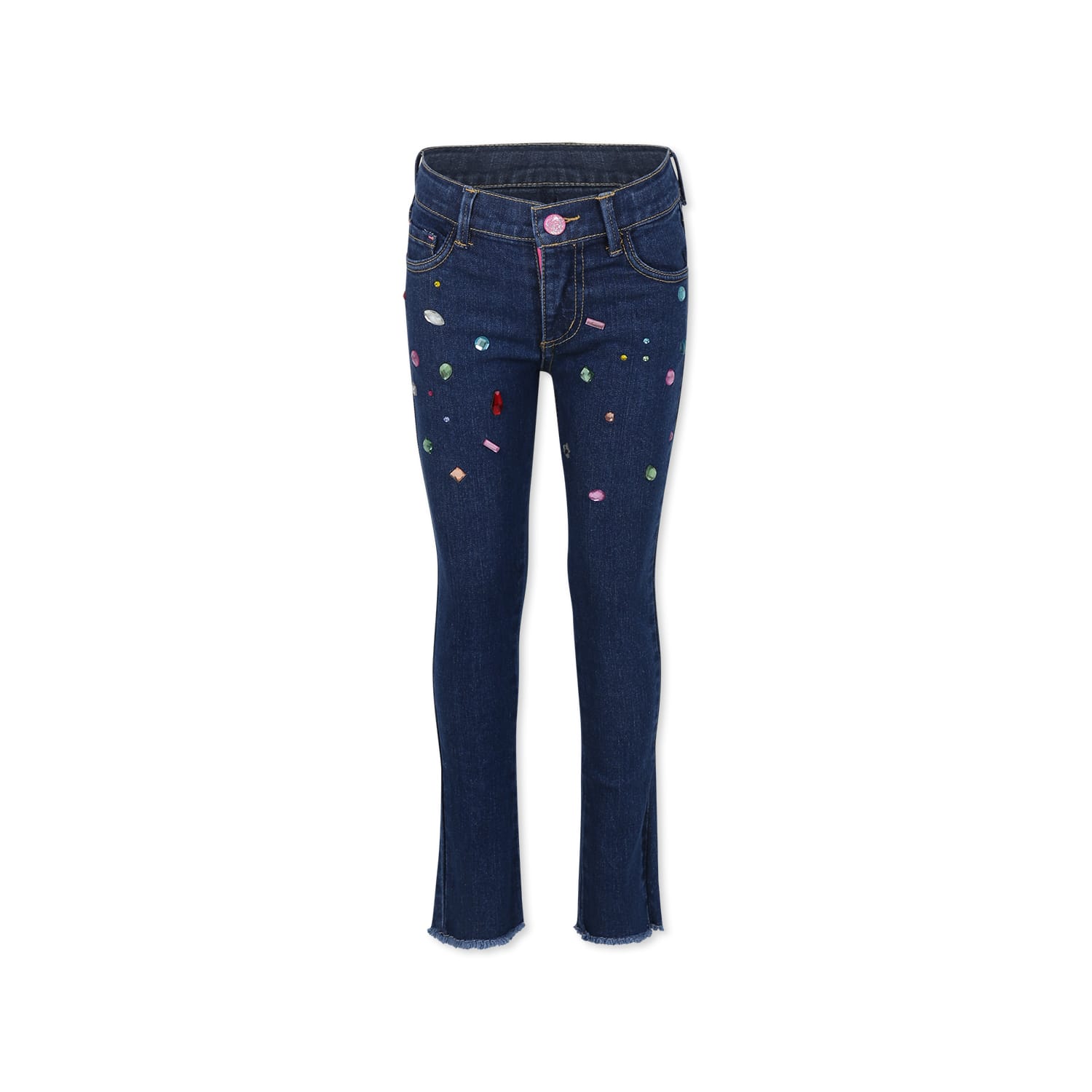 Billieblush Blue Jeans For Girl With Stones
