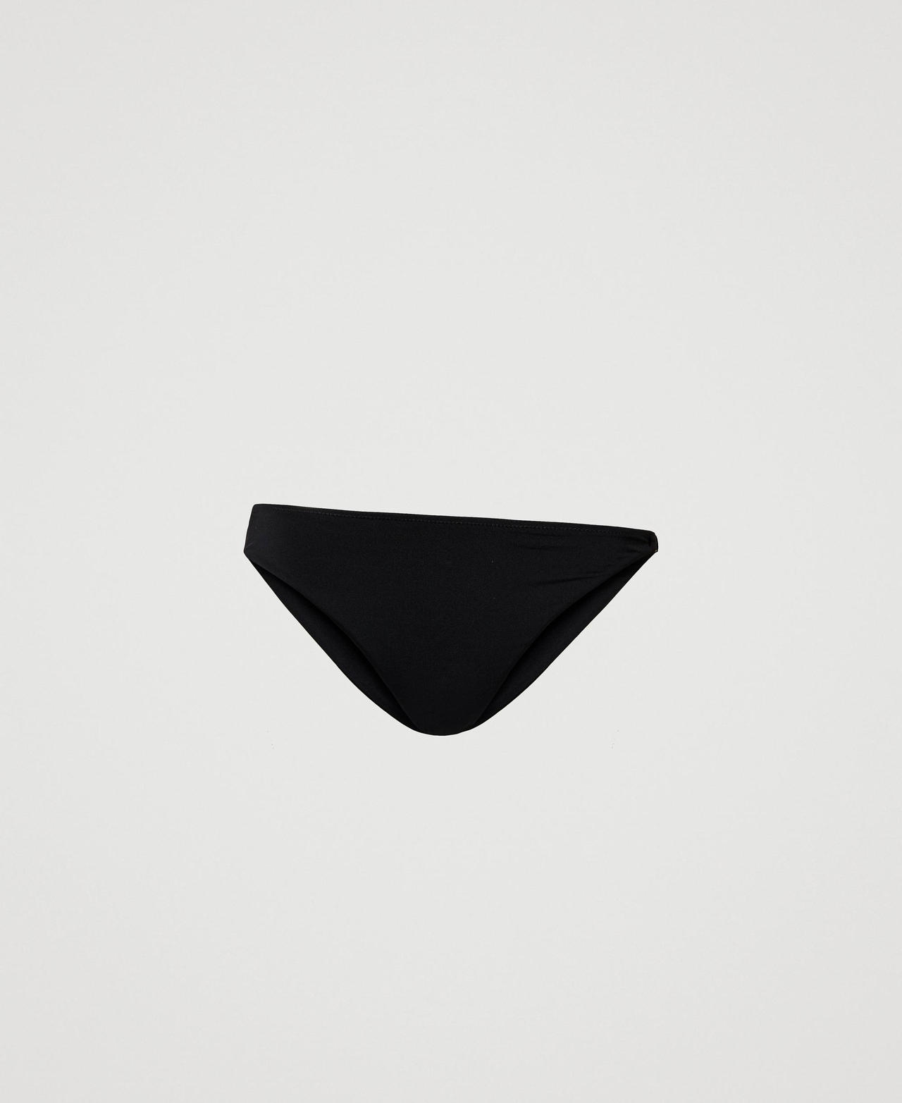 Twinset Plage - Slip de bain asymétrique avec Oval T, Noir, Taille: II