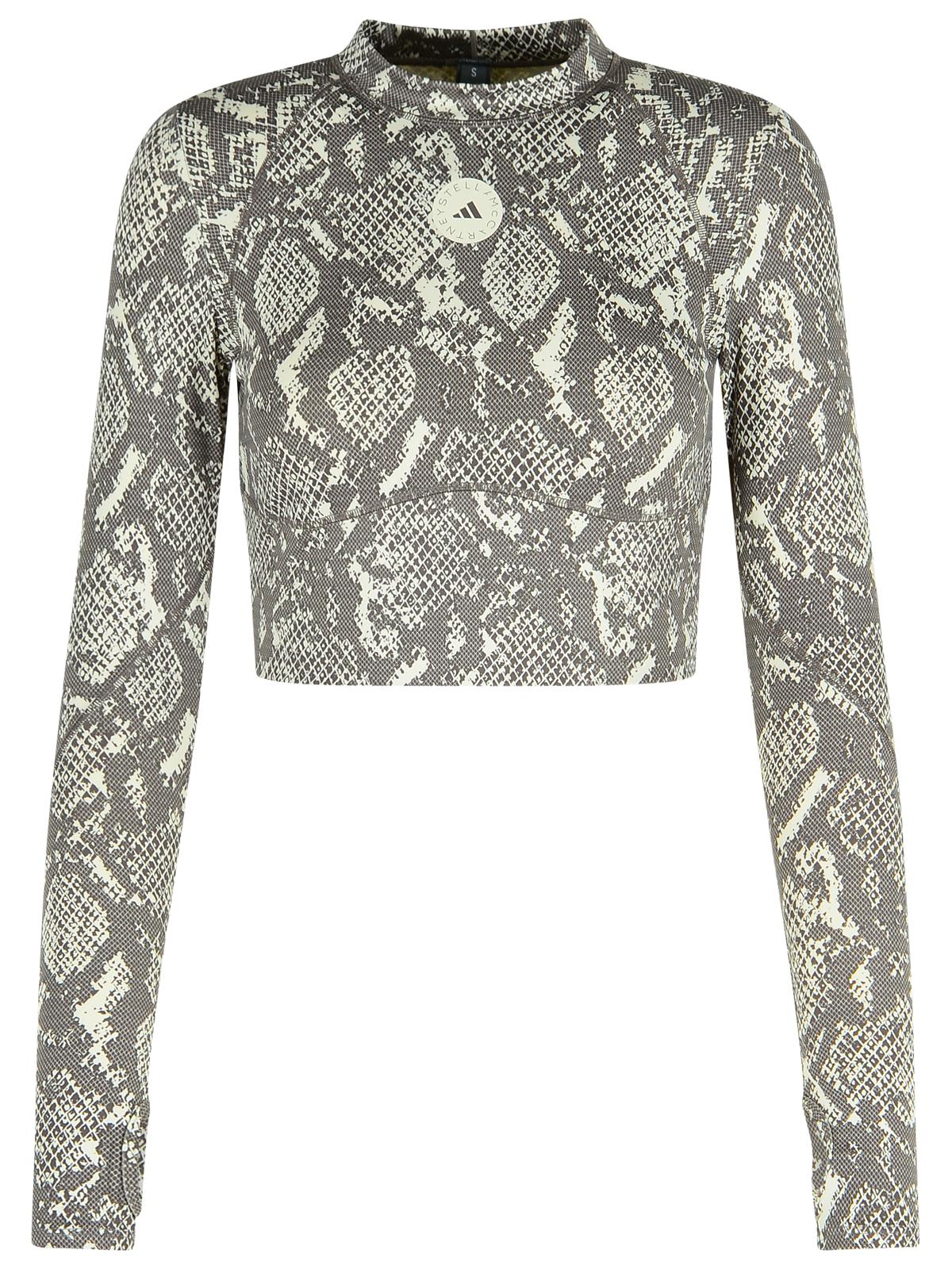Adidas by Stella McCartney Snake Print crop Polyester Blend Sweater