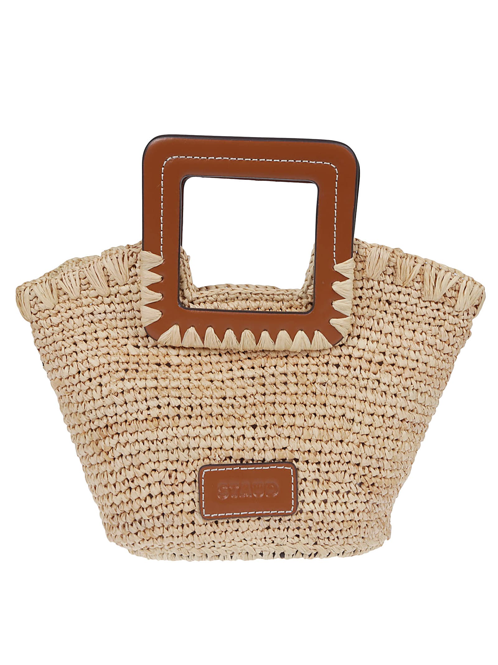 STAUD Shirley Raffia Mini Bucket Bag