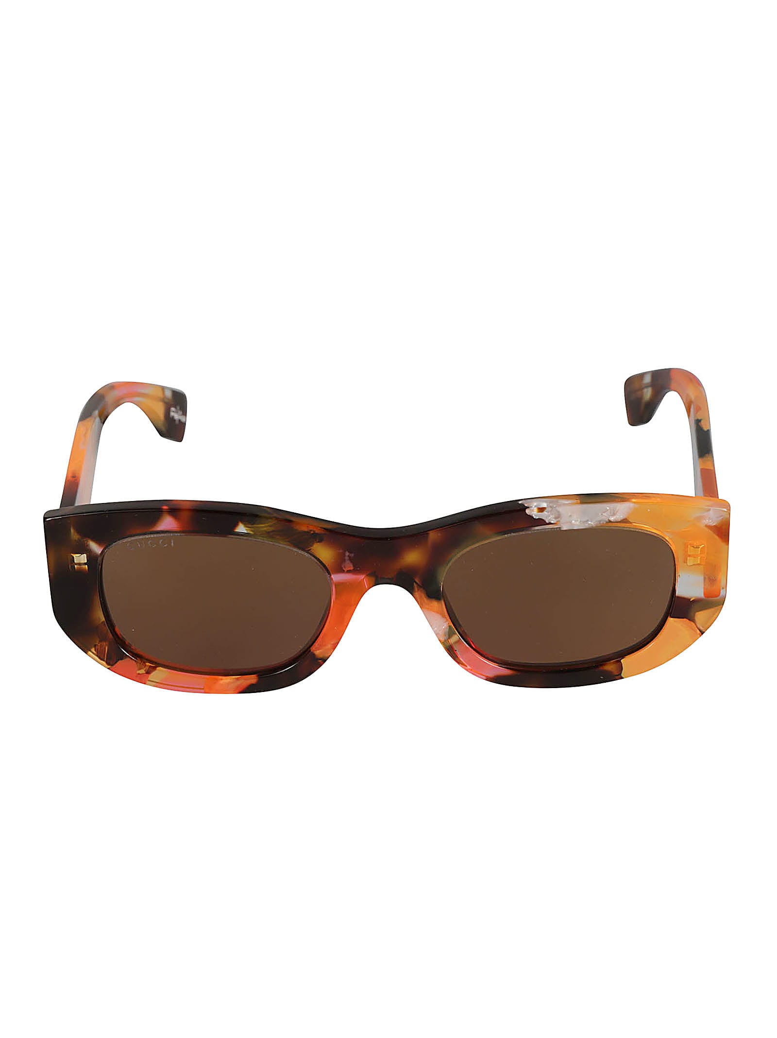 Gucci Eyewear Logo Lens Curved Rectangle Sunglasses