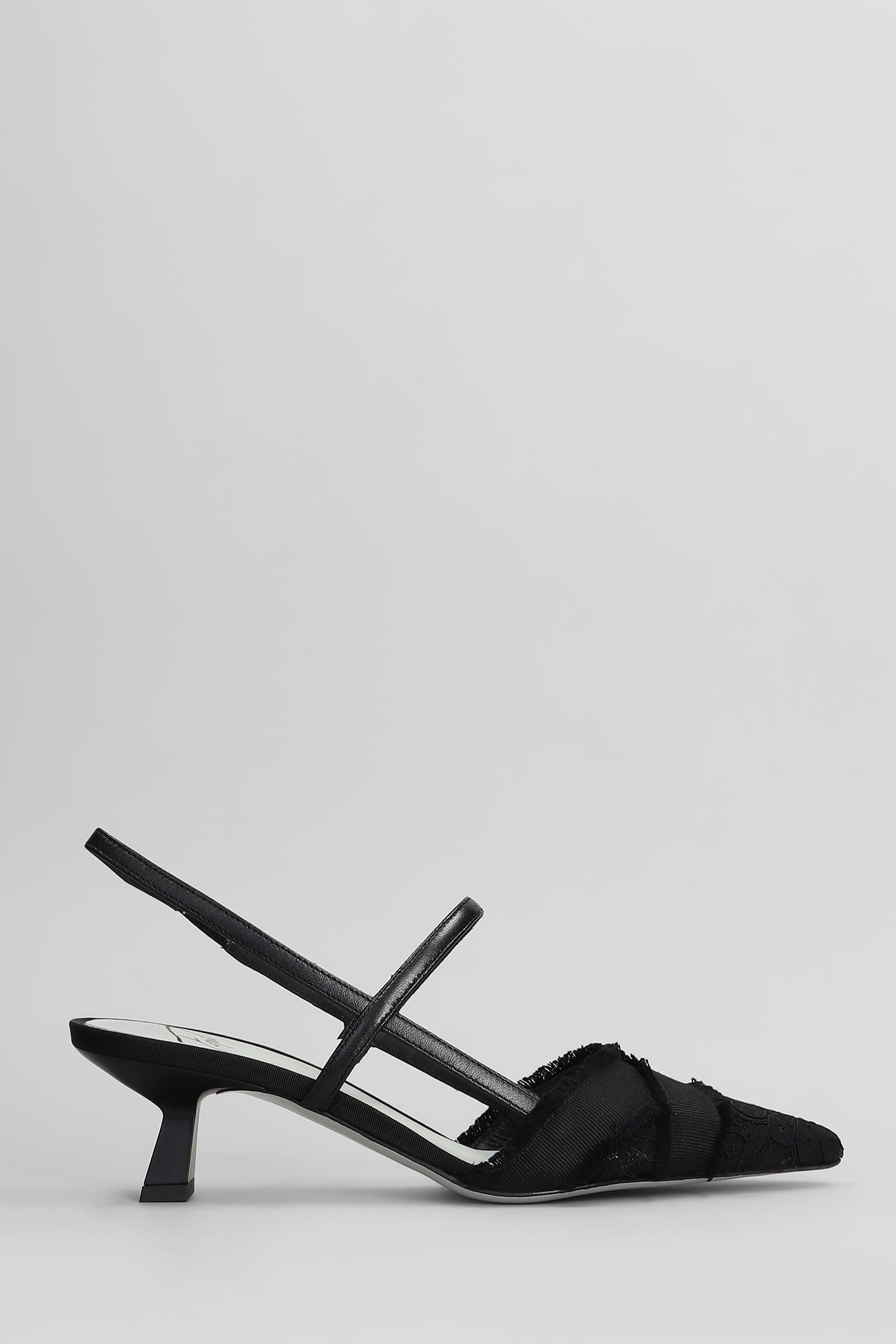 Roberto Festa Mirelle Pumps In Black Leather And Fabric