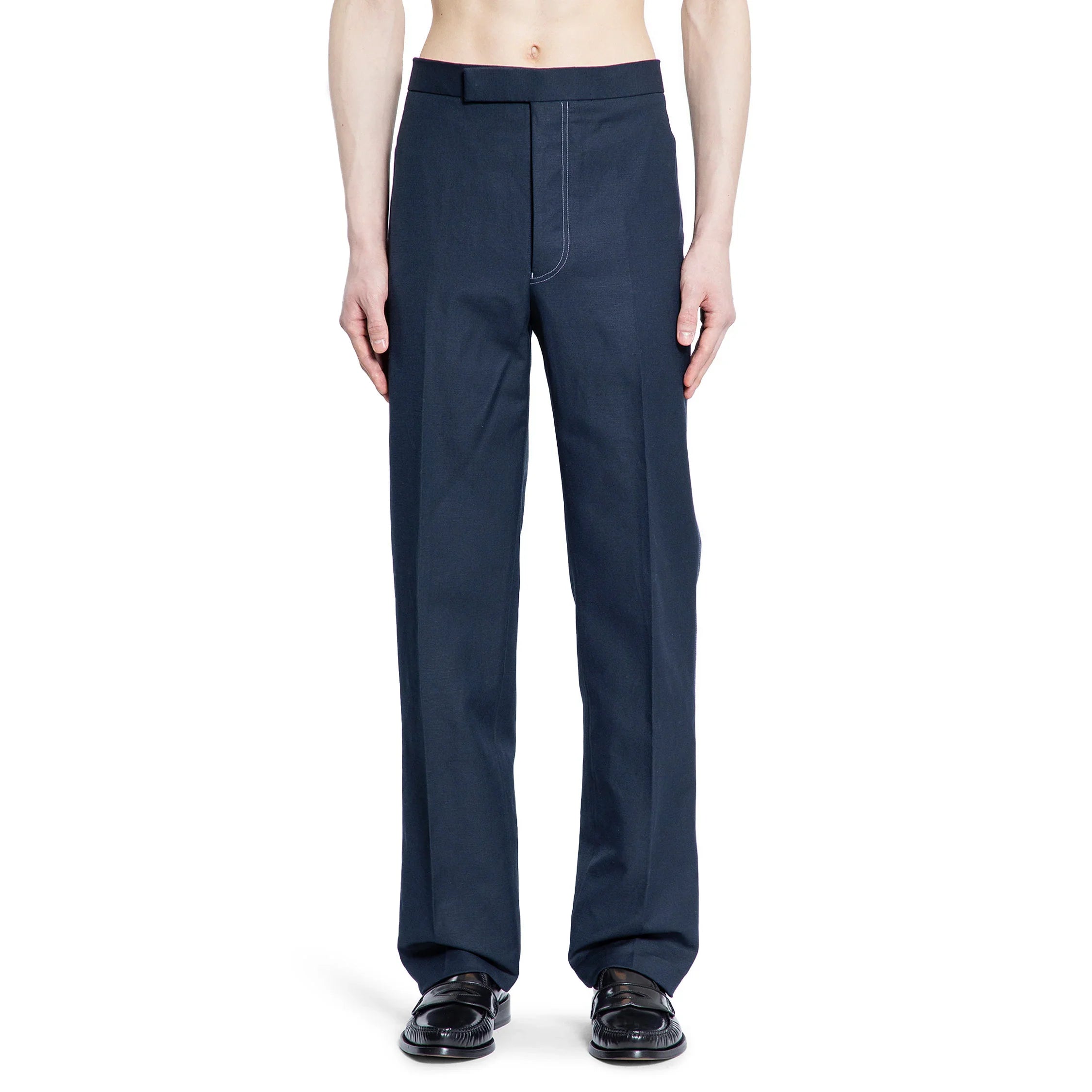 Solid Cotton Linen Suiting Trousers