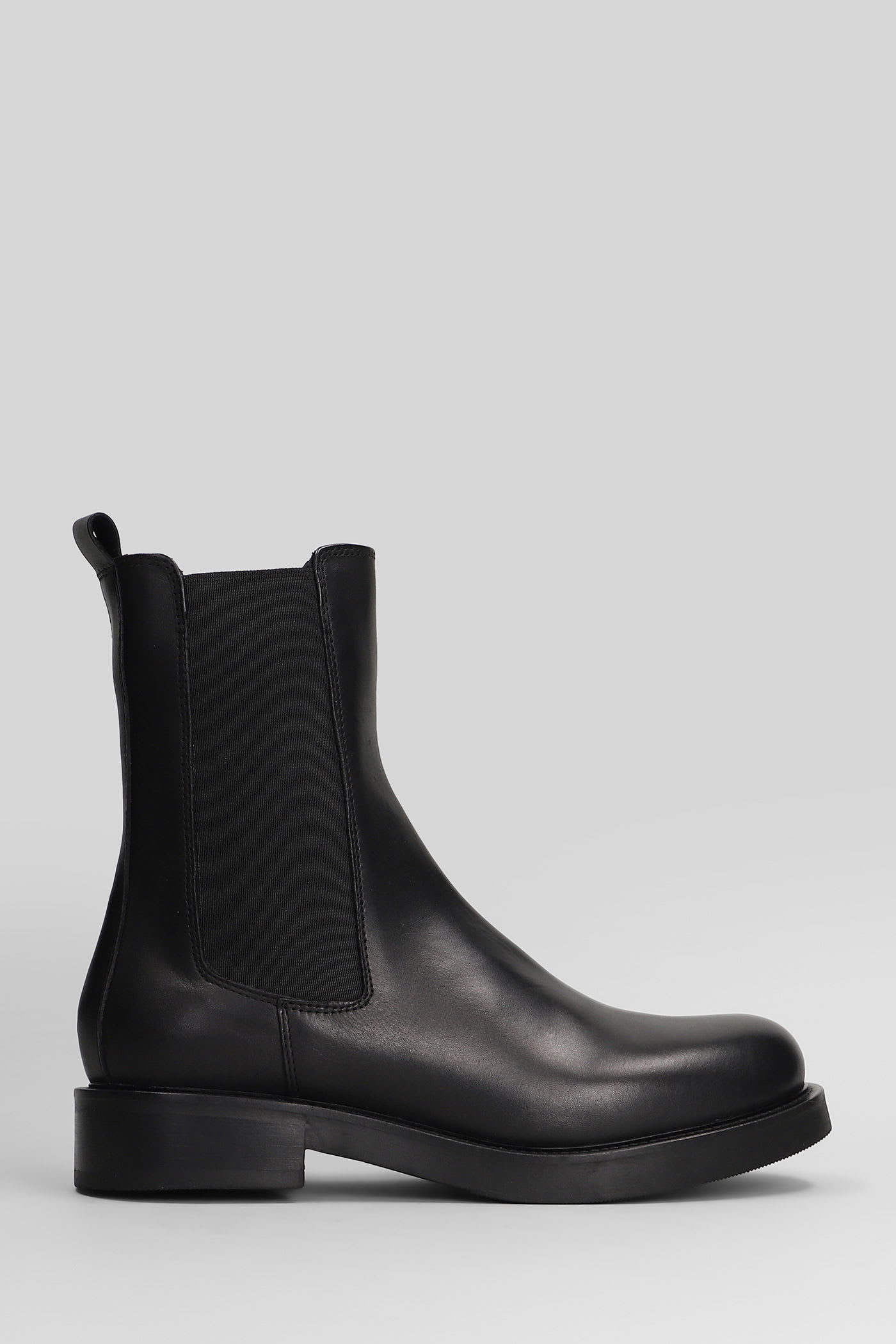 Julie Dee Low Heels Ankle Boots In Black Leather