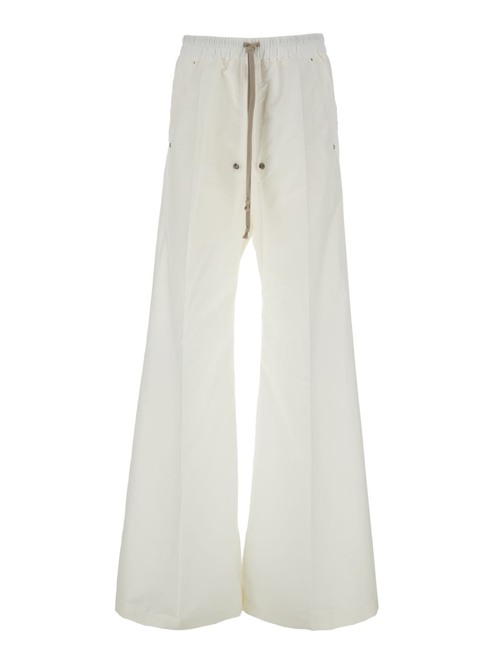 Moncler + Rick Owens belas White Pants With Drawstring Waist And Logo Patch On The Side In Tech Fabric Man